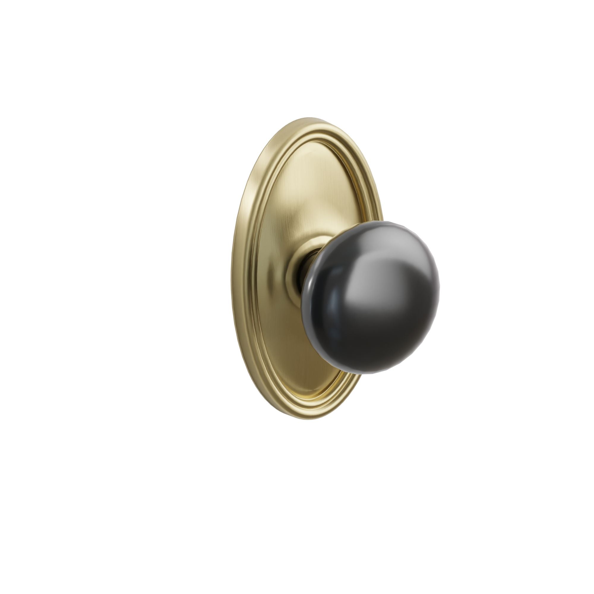 Emtek Concealed Fastener Ebony Porcelain Knob Set With Oval Rosette