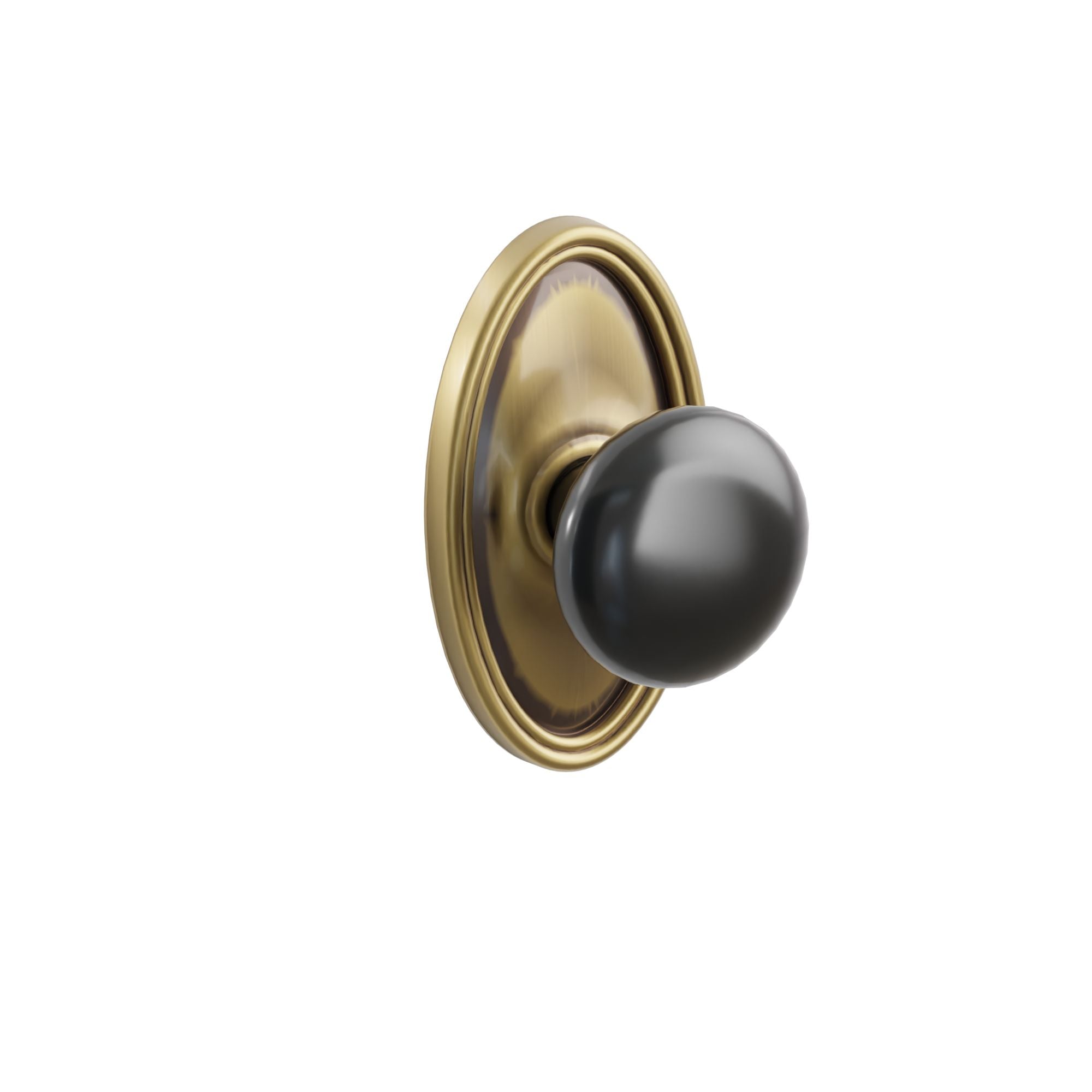 Emtek Ebony Porcelain Knob Set with Oval Rosette