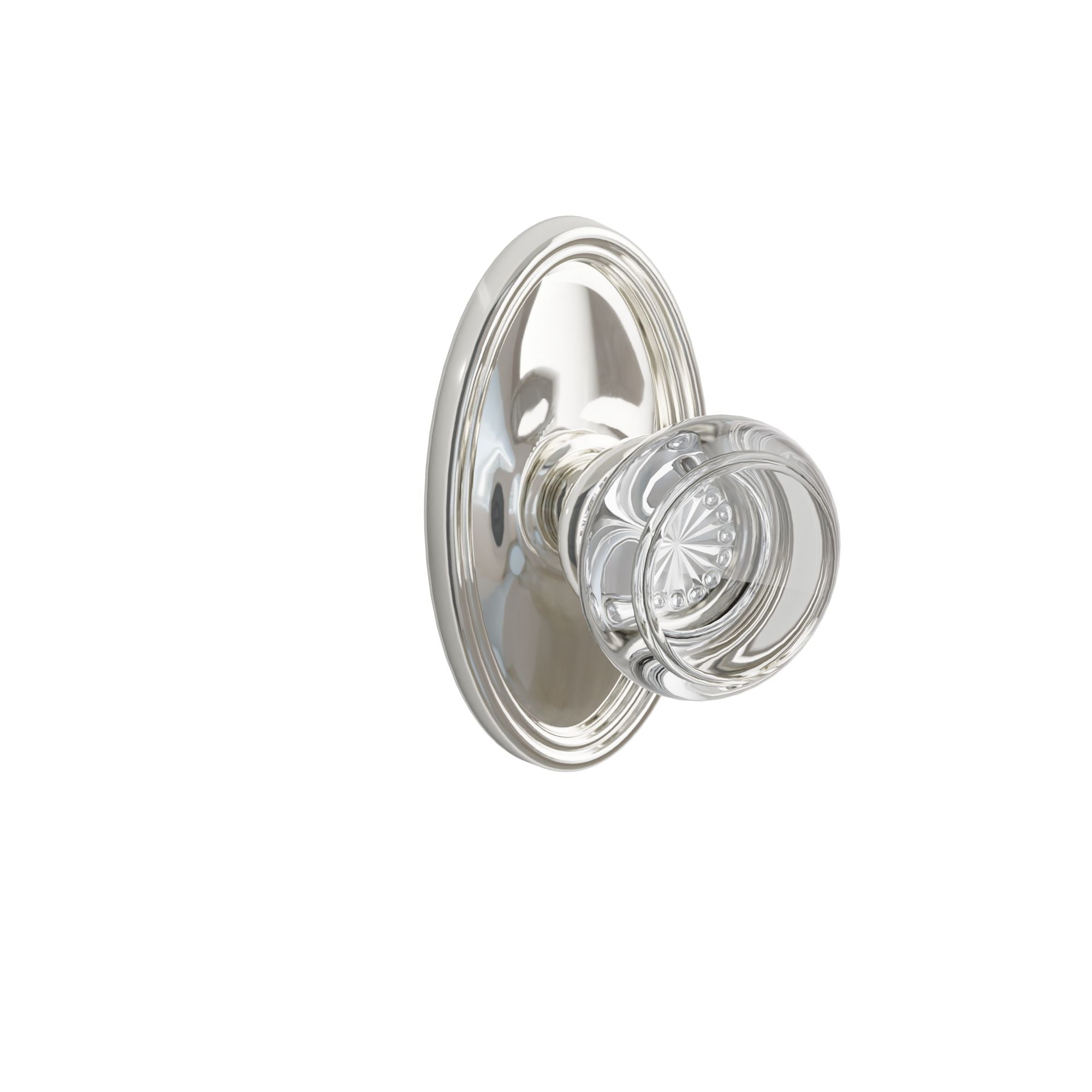 Emtek Concealed Fastener Georgetown Glass Knob Set With Oval Rosette