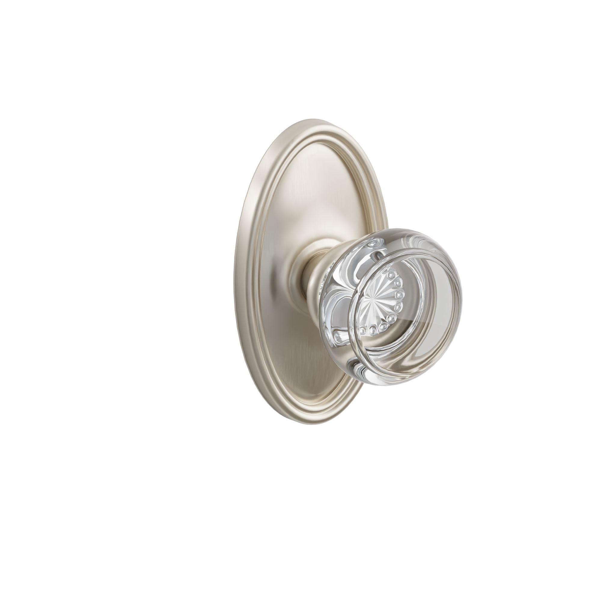 Emtek Concealed Fastener Georgetown Glass Knob Set With Oval Rosette