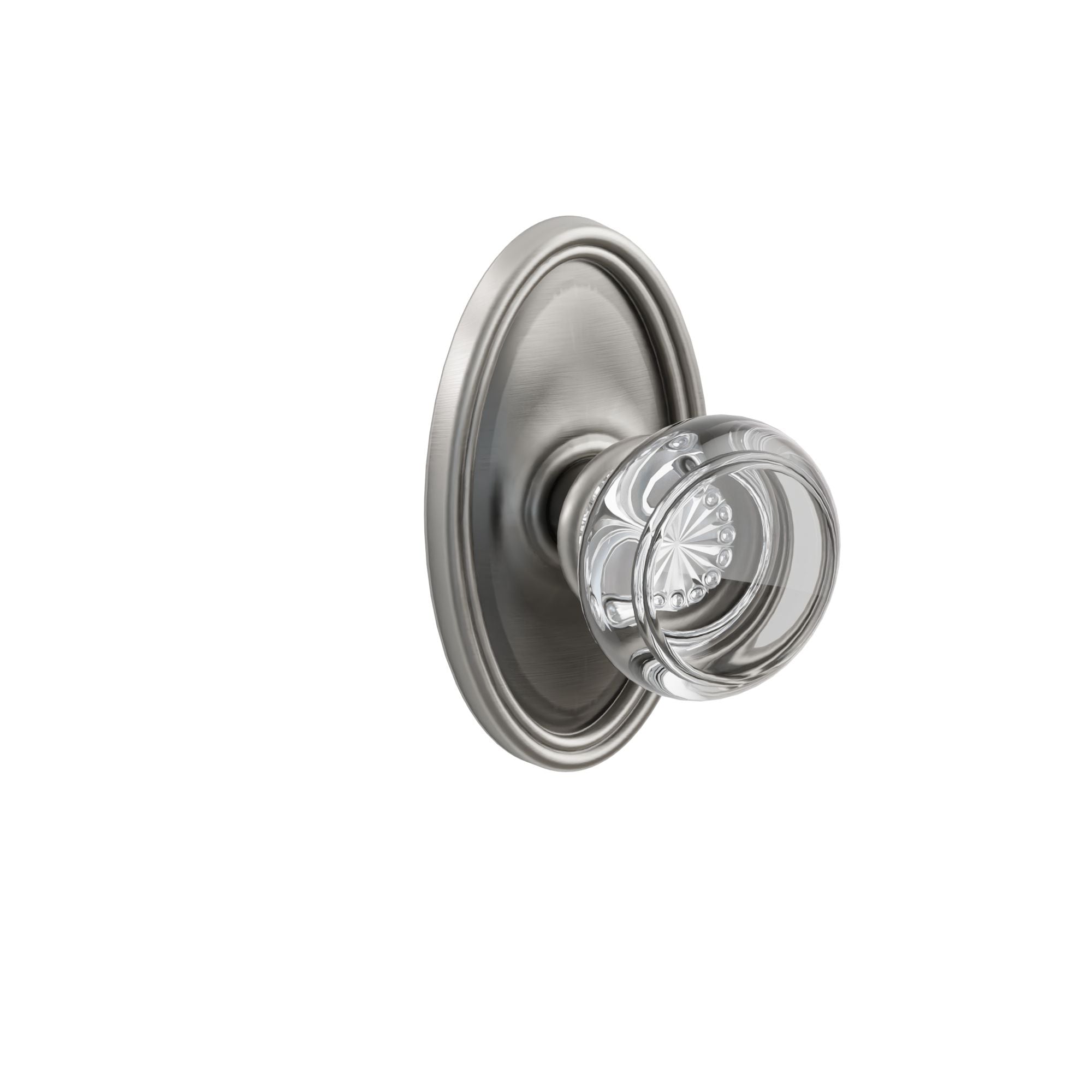Emtek Concealed Fastener Georgetown Glass Knob Set With Oval Rosette