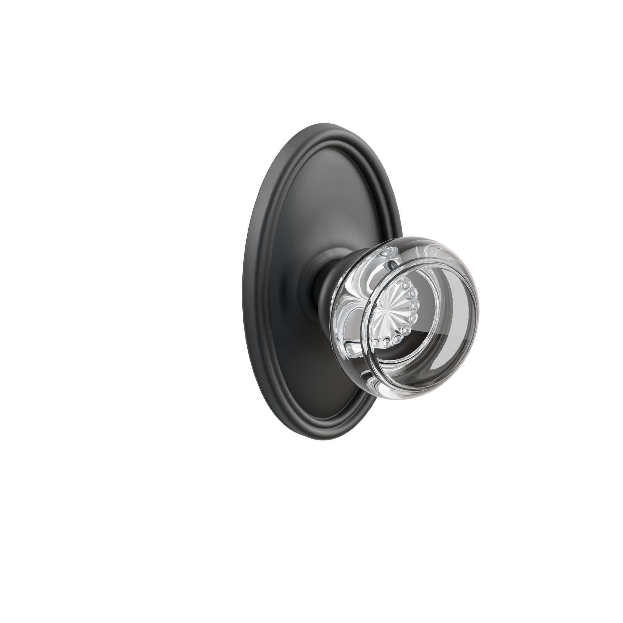 Emtek Concealed Fastener Georgetown Glass Knob Set With Oval Rosette