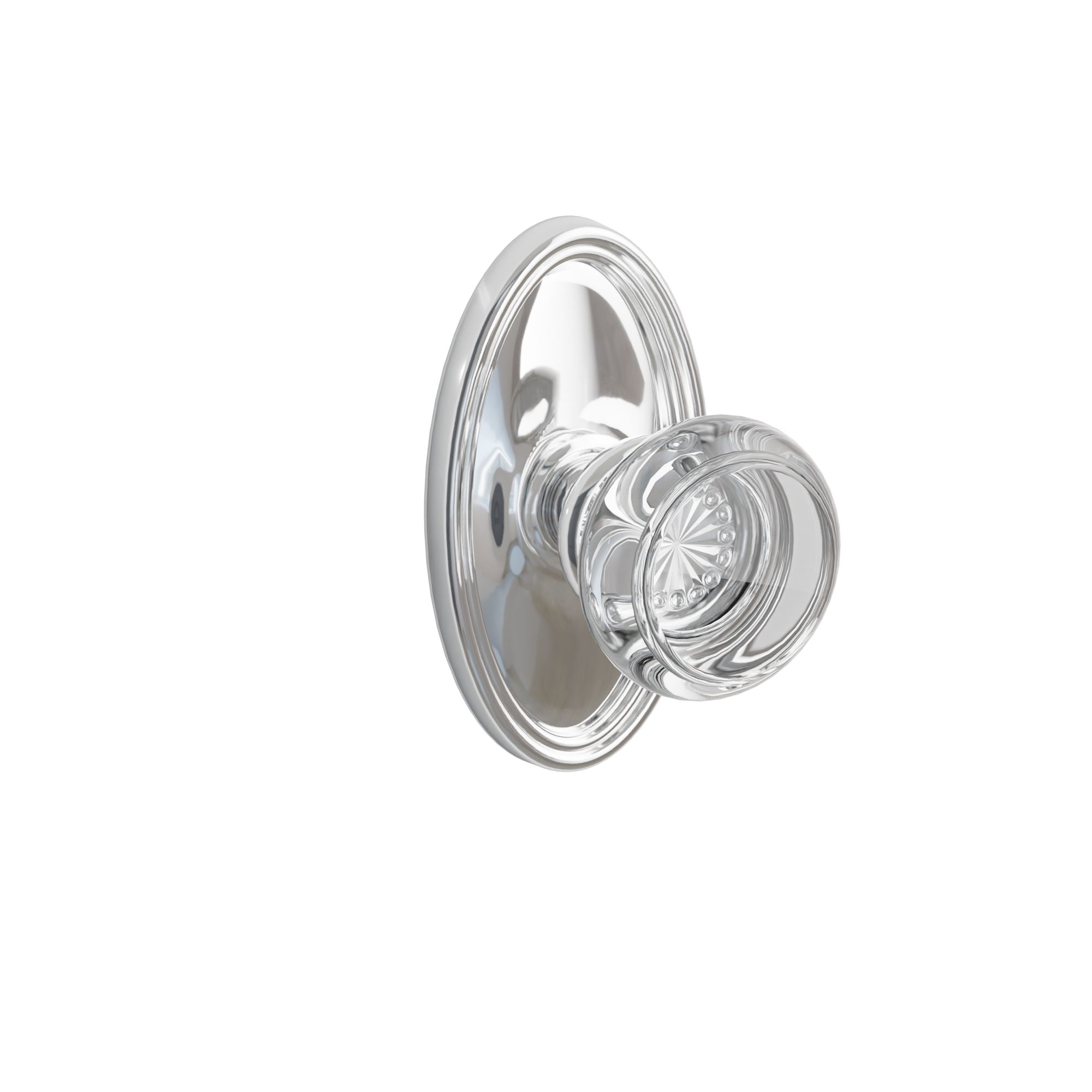 Emtek Concealed Fastener Georgetown Glass Knob Set With Oval Rosette