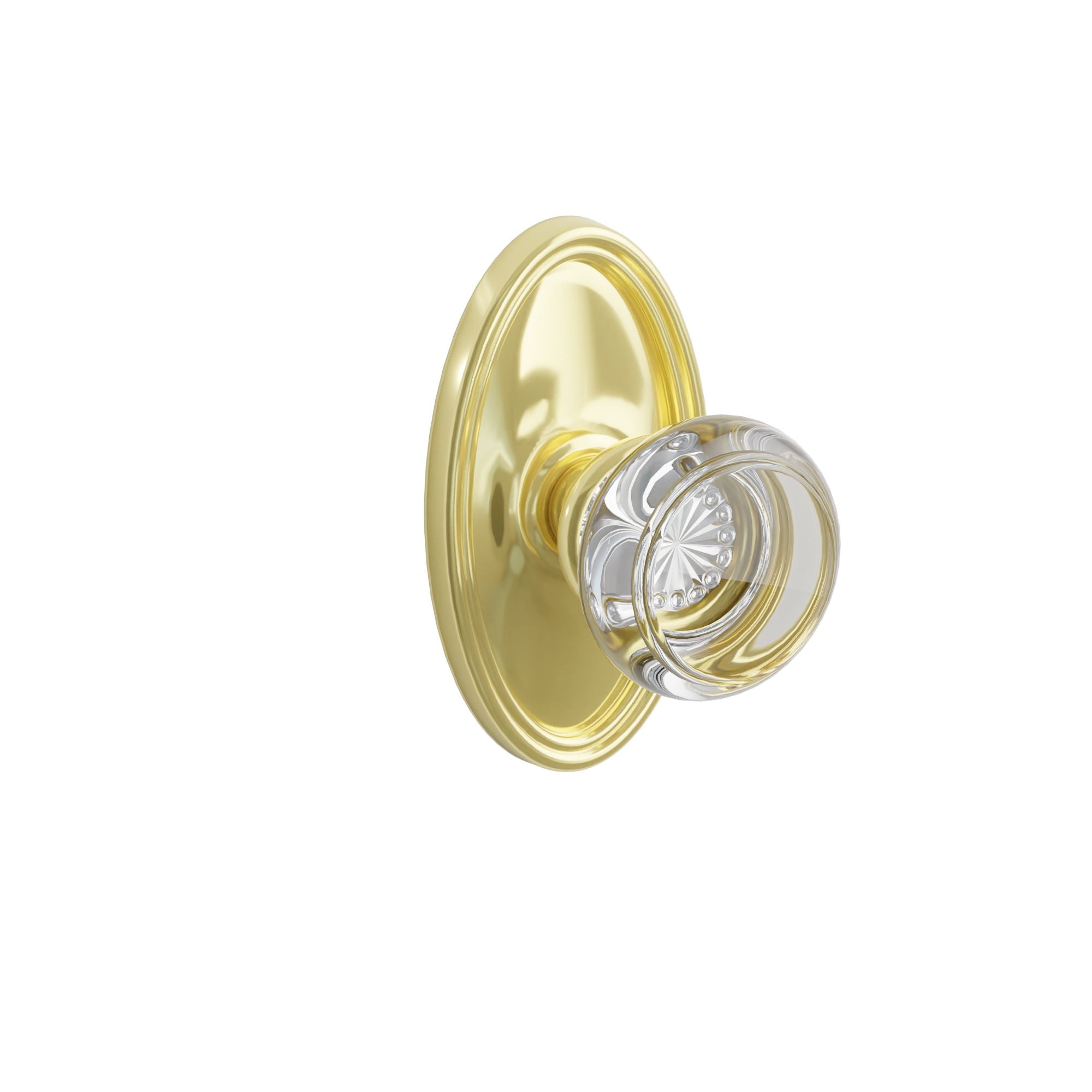Emtek Concealed Fastener Georgetown Glass Knob Set With Oval Rosette