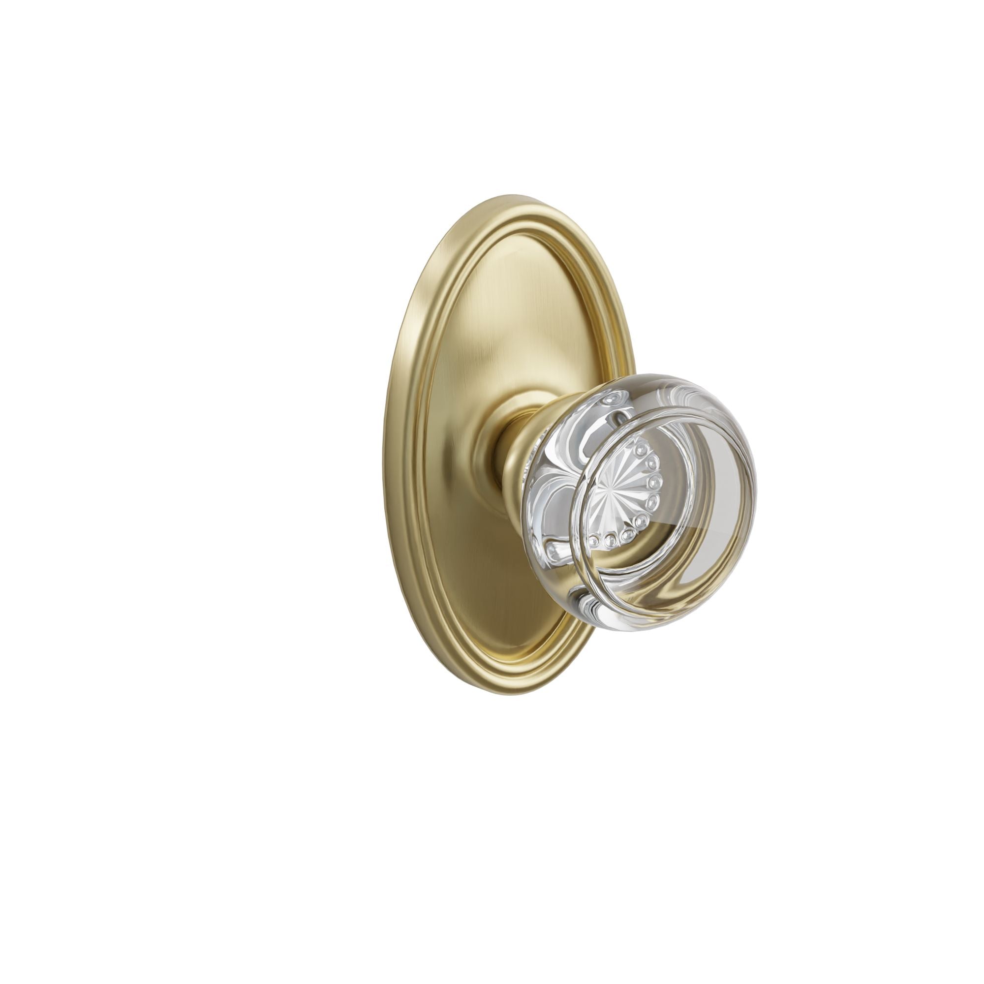 Emtek Concealed Fastener Georgetown Glass Knob Set With Oval Rosette