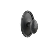 Emtek Concealed Fastener Hammered Egg Knob Set With Oval Rosette