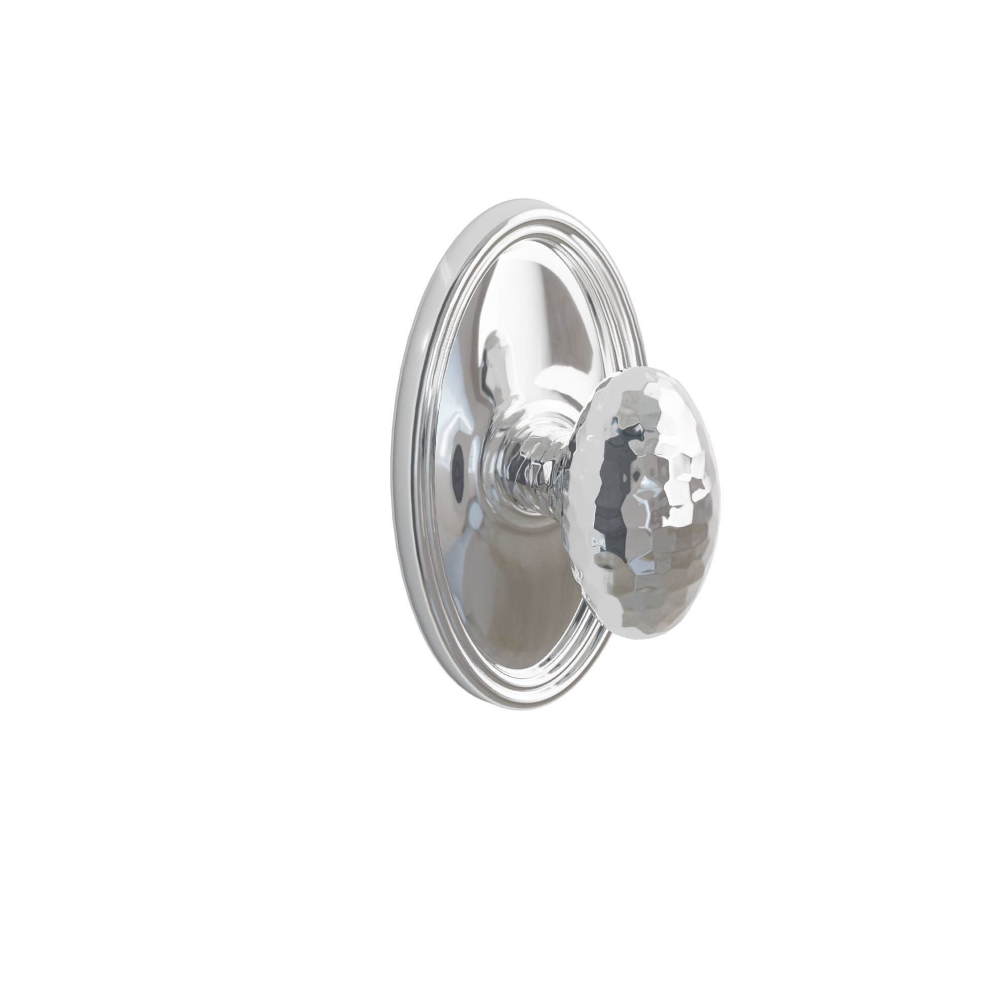 Emtek Hammered Egg Knob Set with Oval Rosette