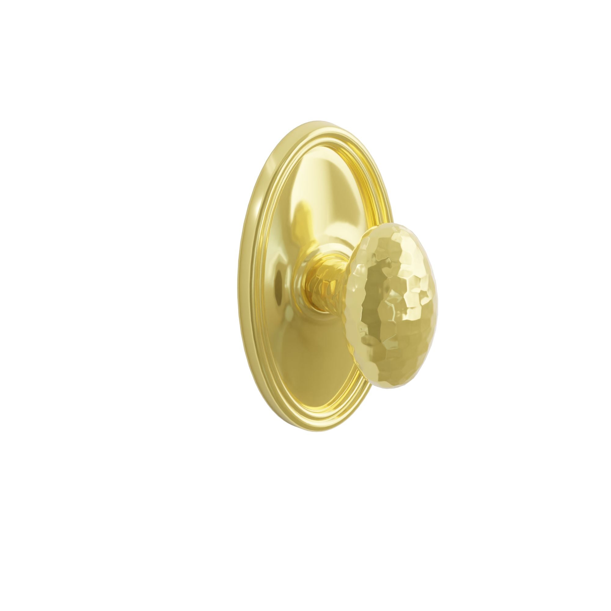Emtek Concealed Fastener Hammered Egg Knob Set With Oval Rosette
