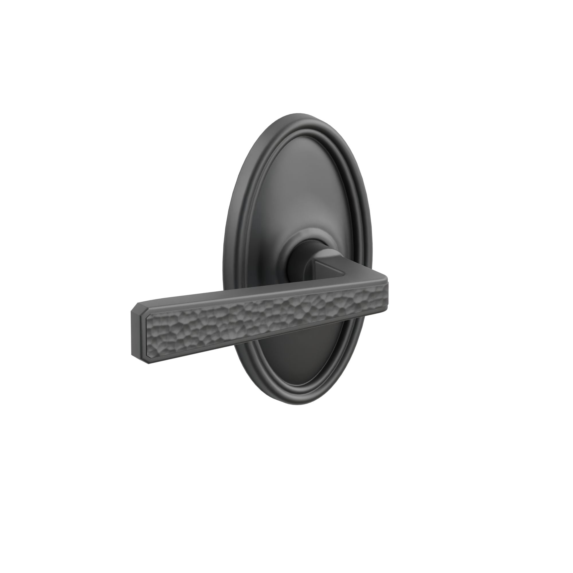 Emtek Concealed Fastener Hammered Lever Set With Oval Rosette