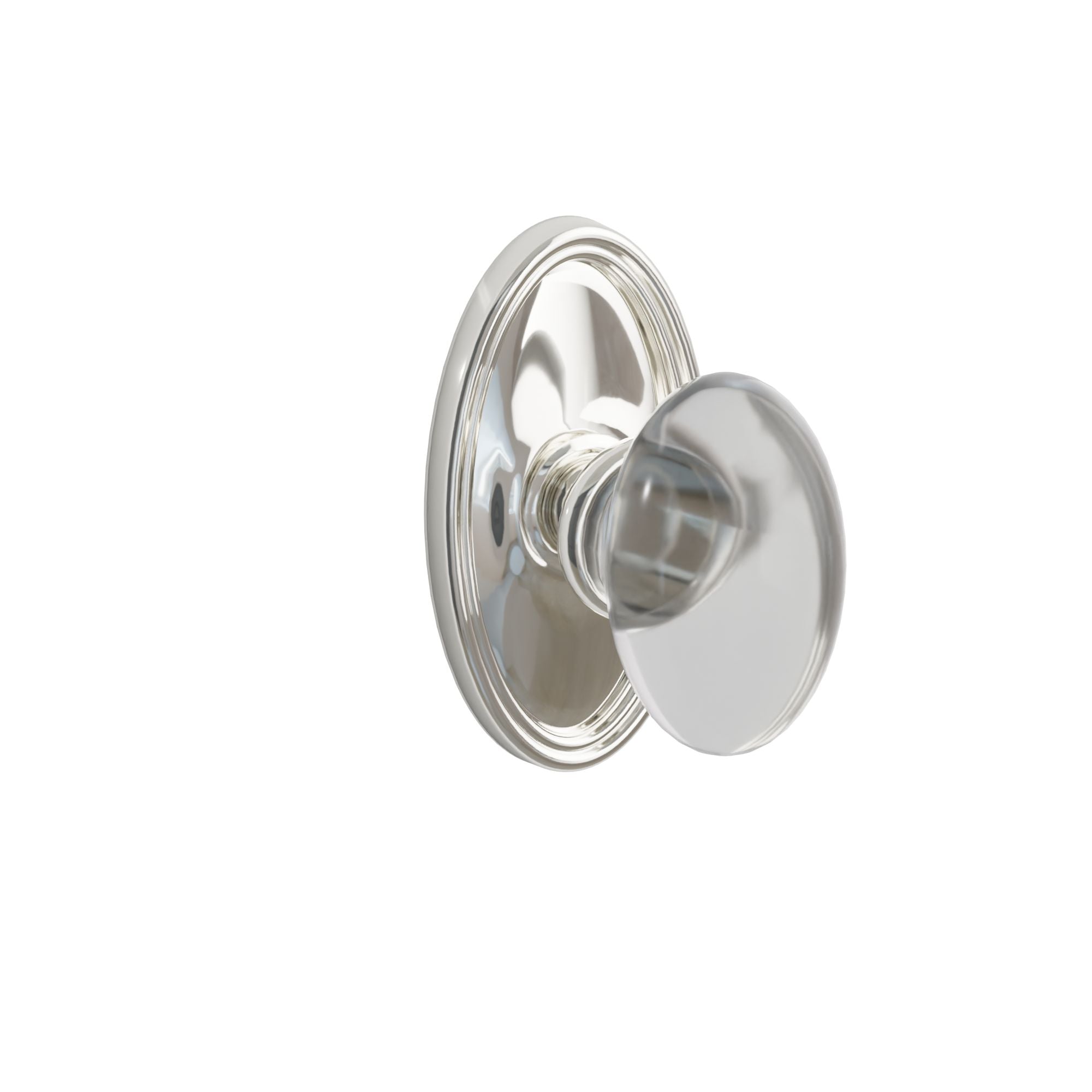Emtek Concealed Fastener Hampton Glass Knob Set With Oval Rosette