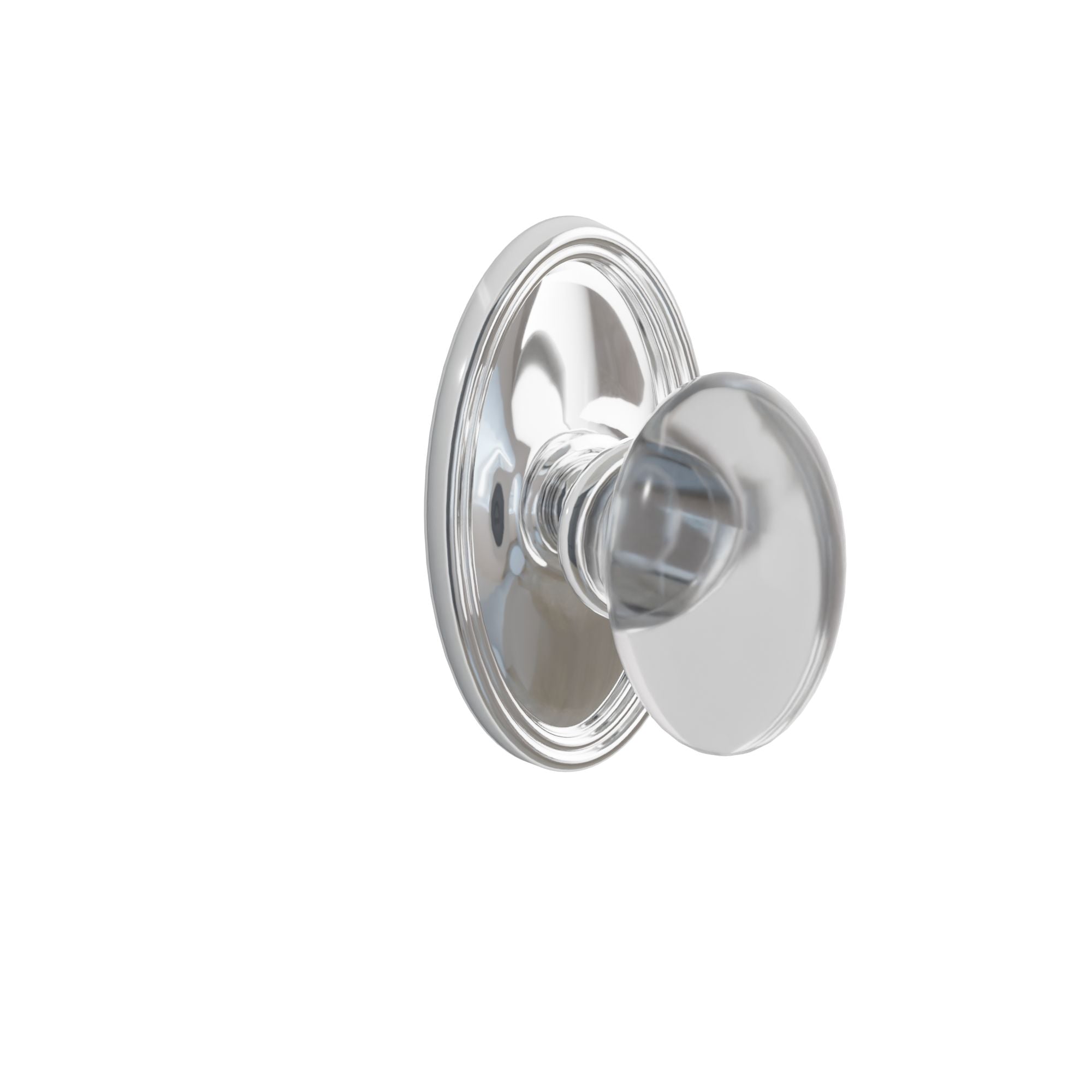 Emtek Concealed Fastener Hampton Glass Knob Set With Oval Rosette