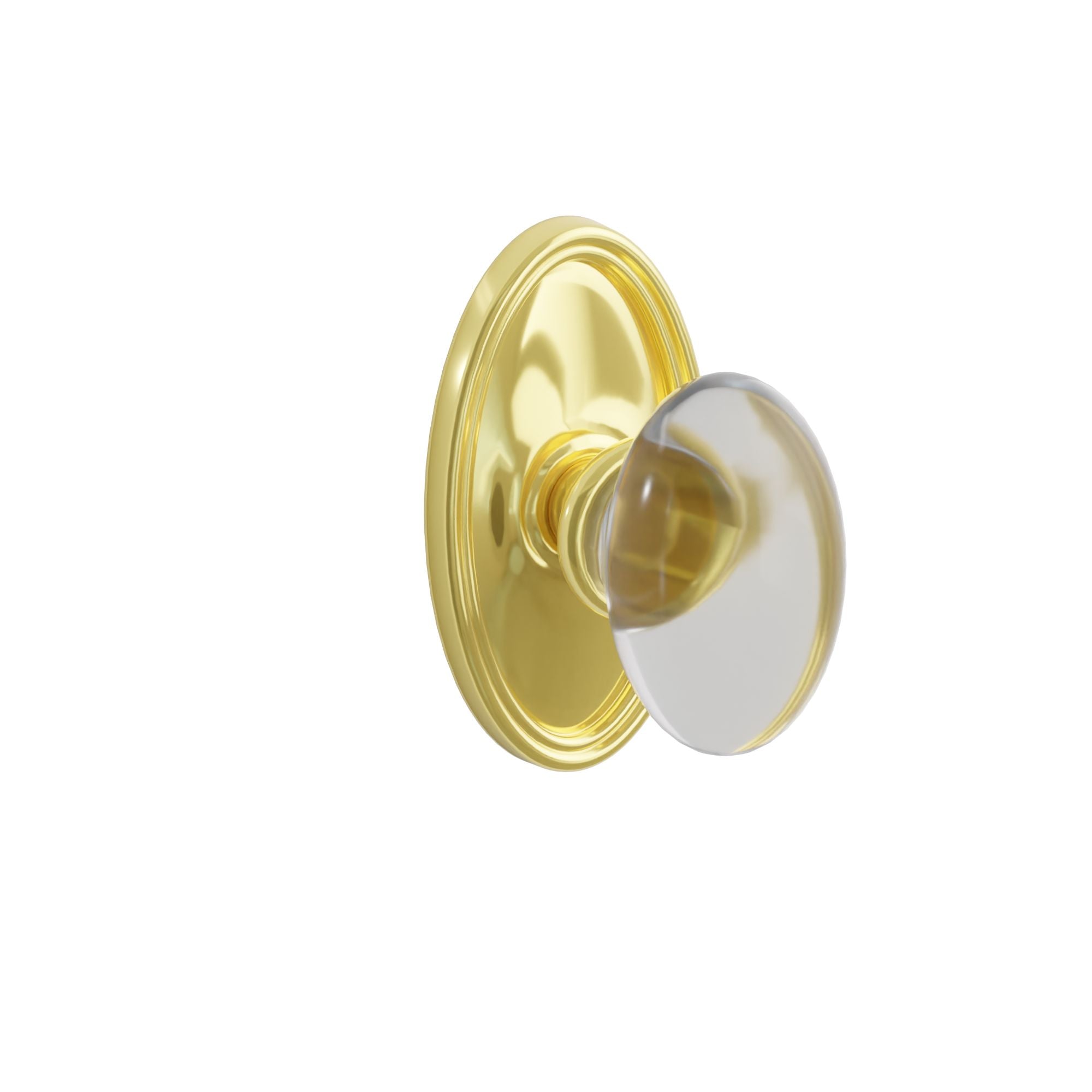 Emtek Concealed Fastener Hampton Glass Knob Set With Oval Rosette
