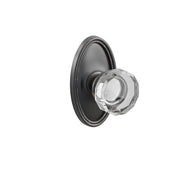 Emtek Lowell Glass Knob Set with Oval Rosette