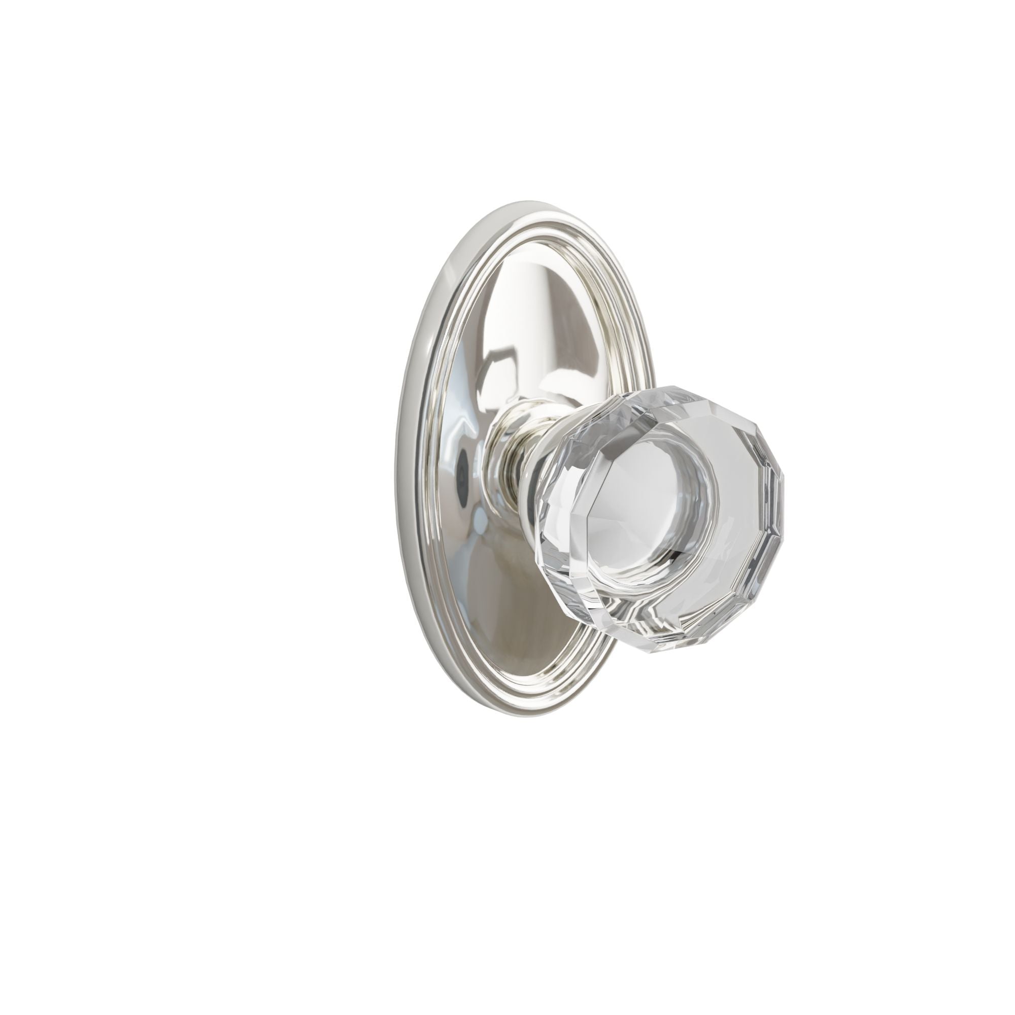 Emtek Concealed Fastener Lowell Glass Knob Set With Oval Rosette