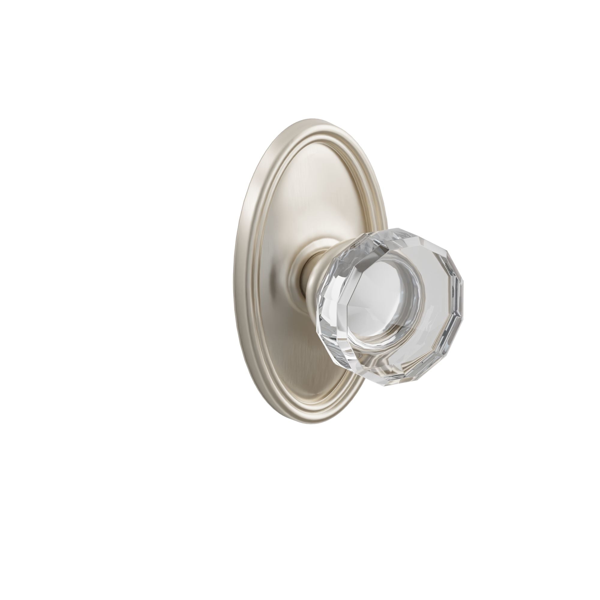 Emtek Concealed Fastener Lowell Glass Knob Set With Oval Rosette