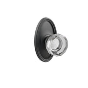 Emtek Concealed Fastener Lowell Glass Knob Set With Oval Rosette