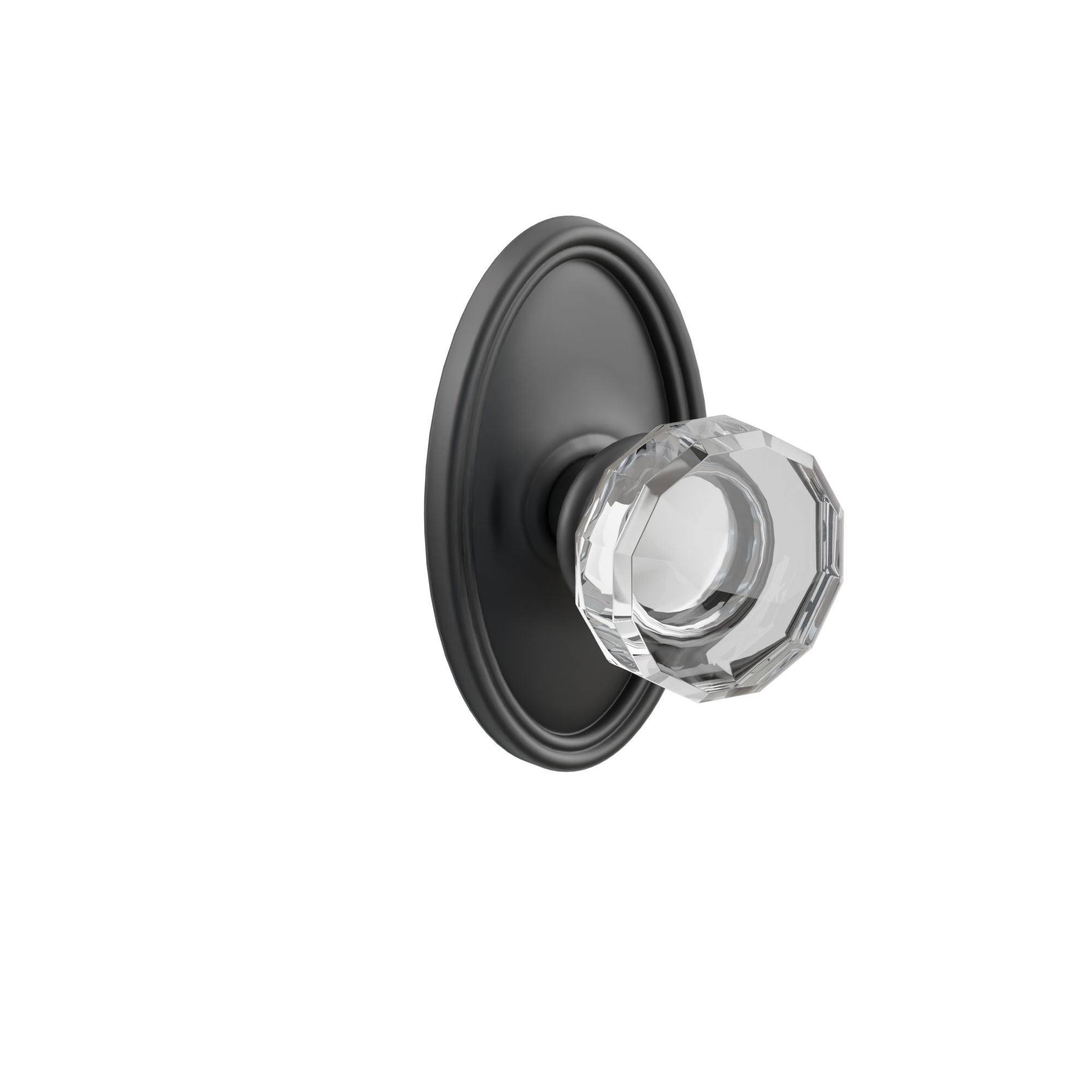 Emtek Concealed Fastener Lowell Glass Knob Set With Oval Rosette