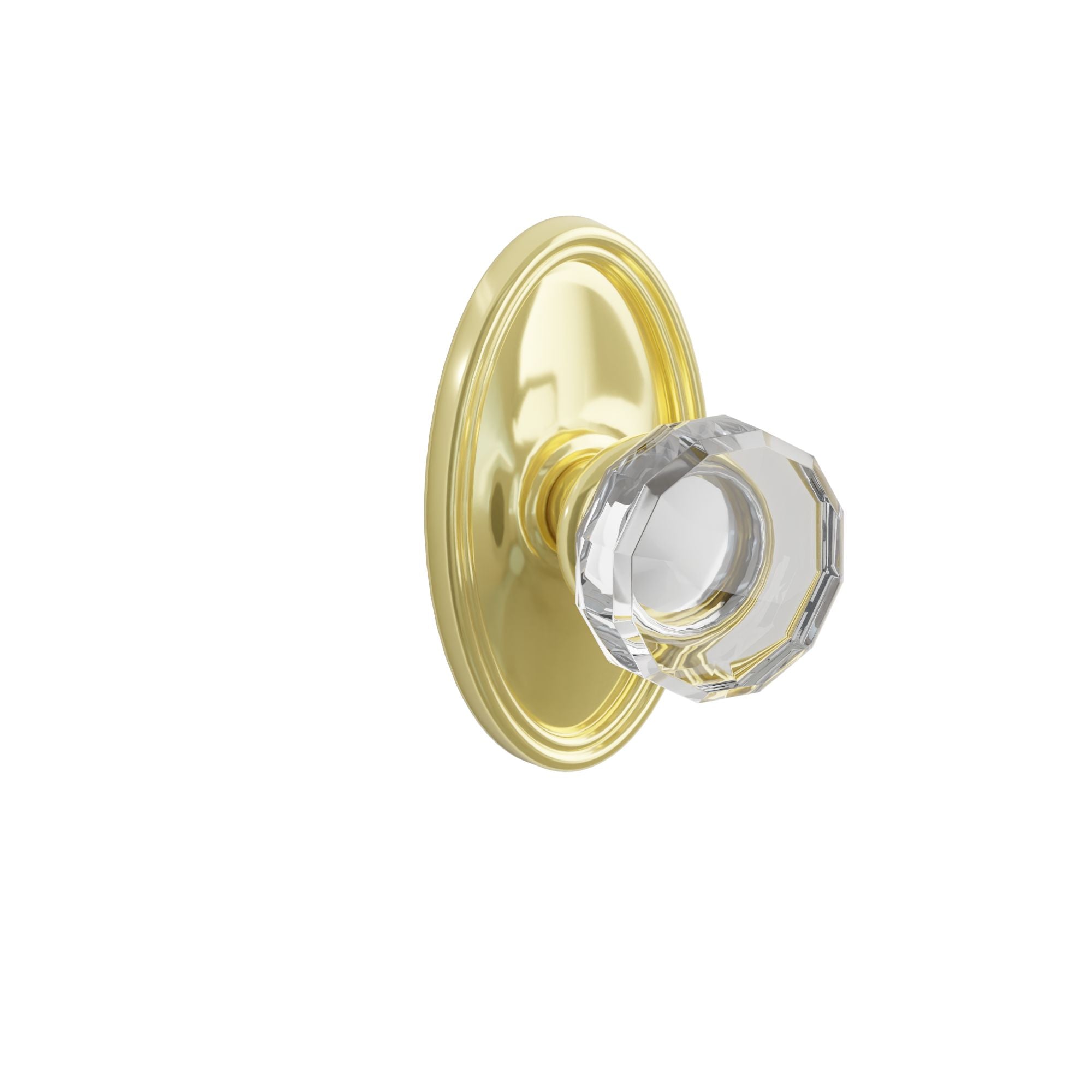 Emtek Lowell Glass Knob Set with Oval Rosette