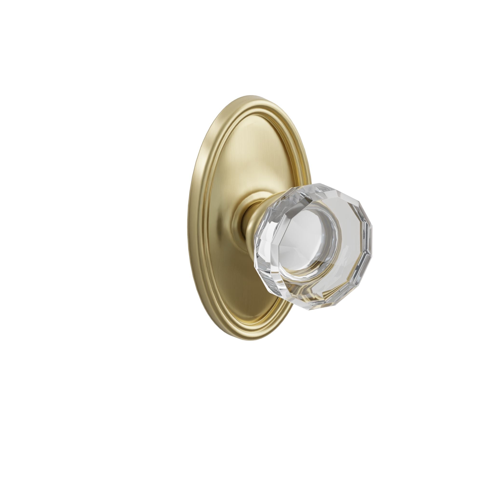 Emtek Concealed Fastener Lowell Glass Knob Set With Oval Rosette