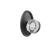 Emtek Concealed Fastener Modern Disc Glass Knob Set With Oval Rosette