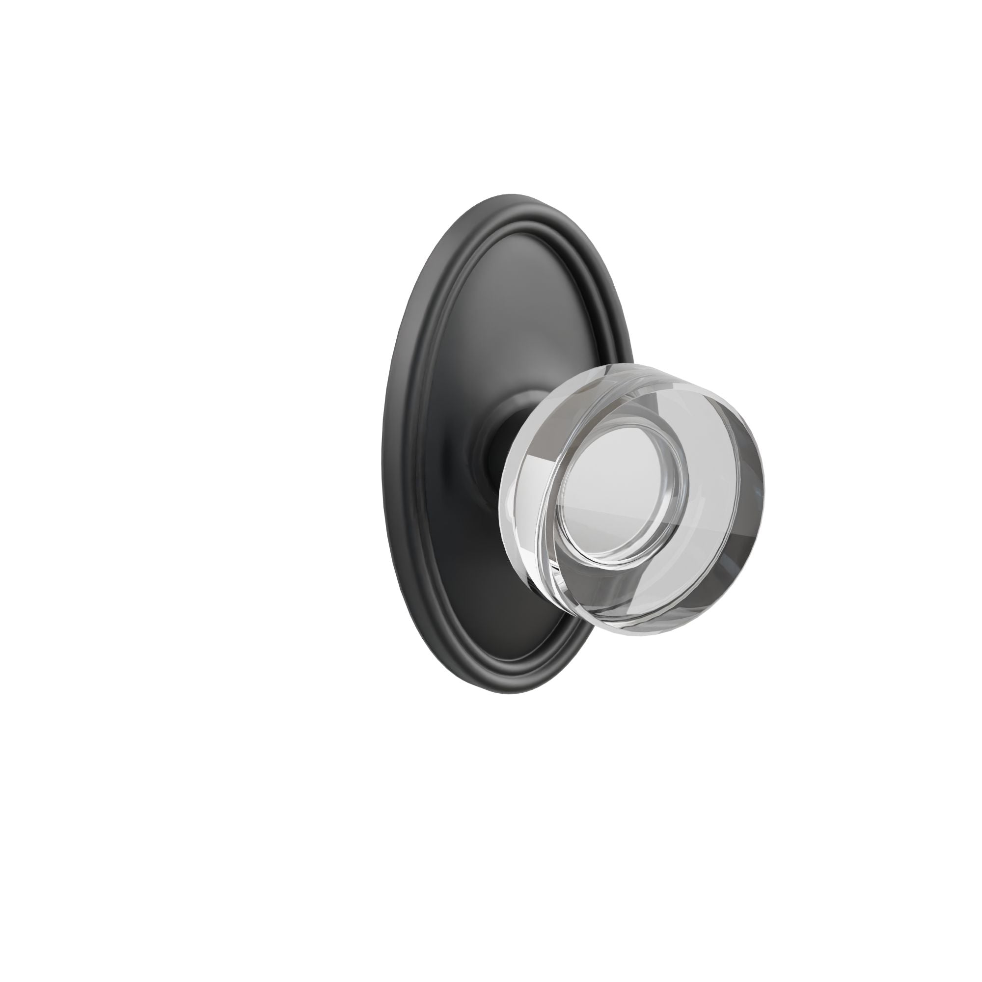 Emtek Concealed Fastener Modern Disc Glass Knob Set With Oval Rosette