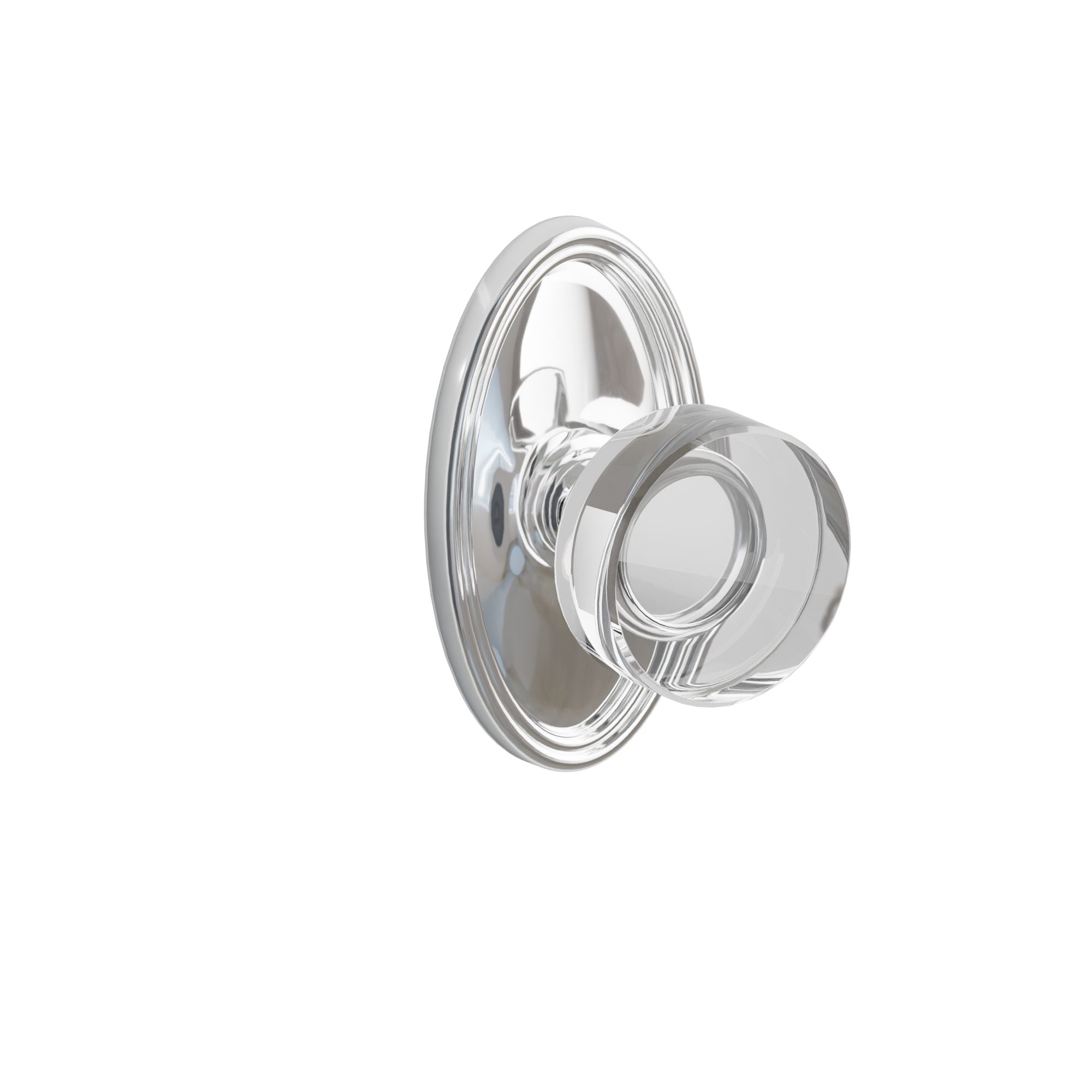 Emtek Concealed Fastener Modern Disc Glass Knob Set With Oval Rosette