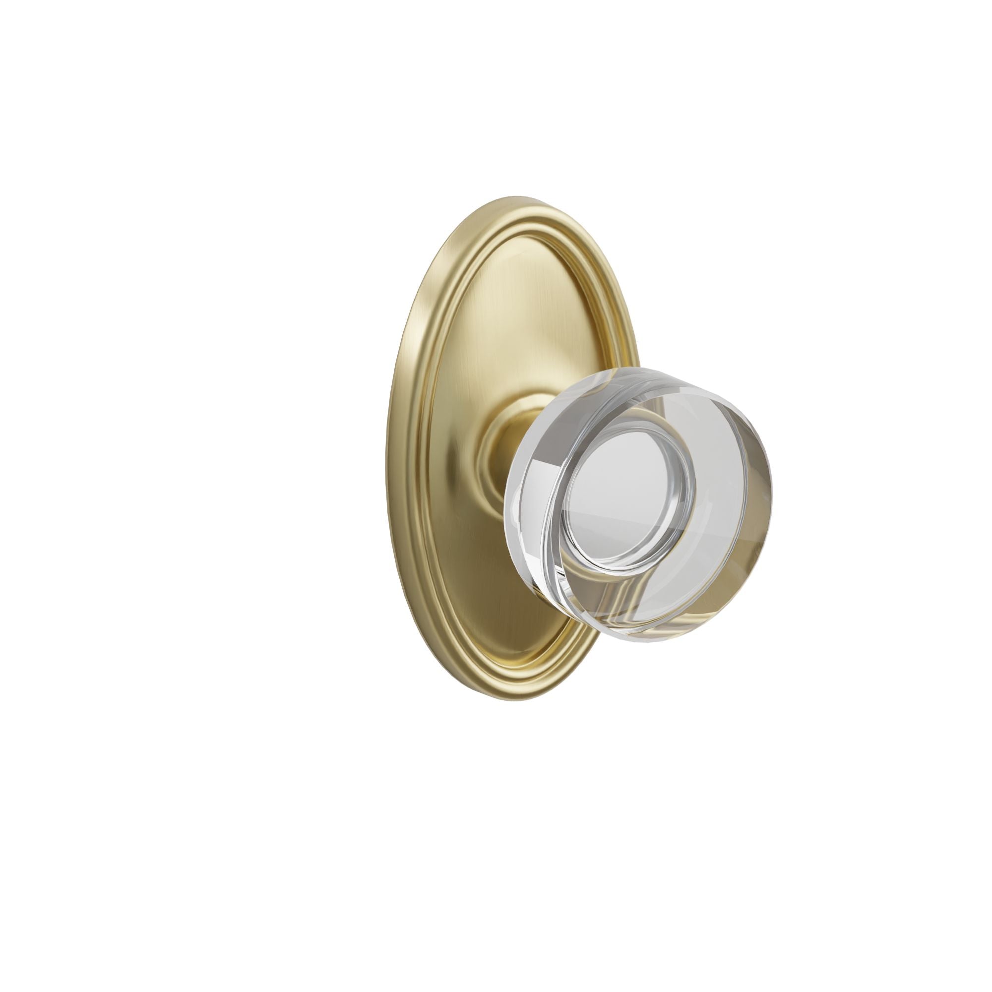 Emtek Modern Disc Glass Knob Set with Oval Rosette