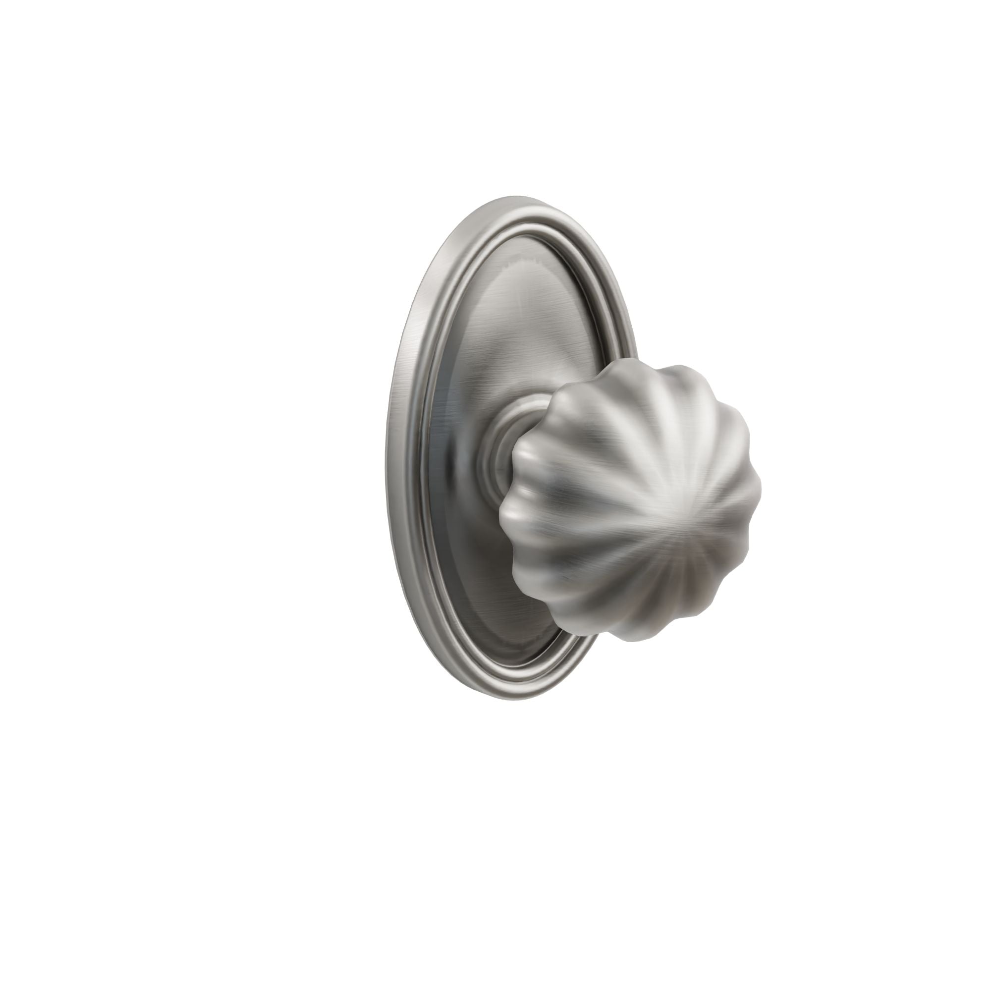 Emtek Concealed Fastener Melon Knob Set With Oval Rosette