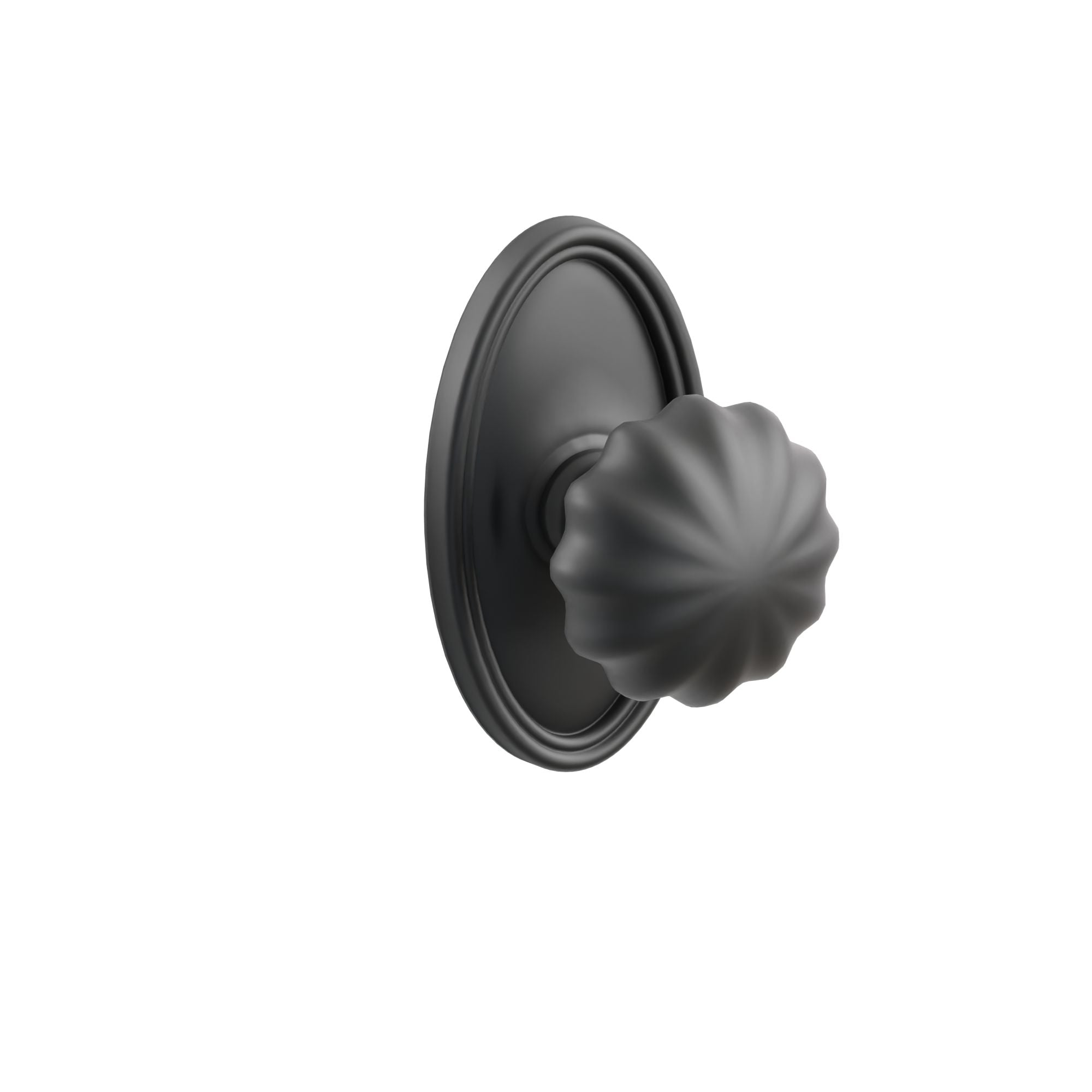 Emtek Concealed Fastener Melon Knob Set With Oval Rosette