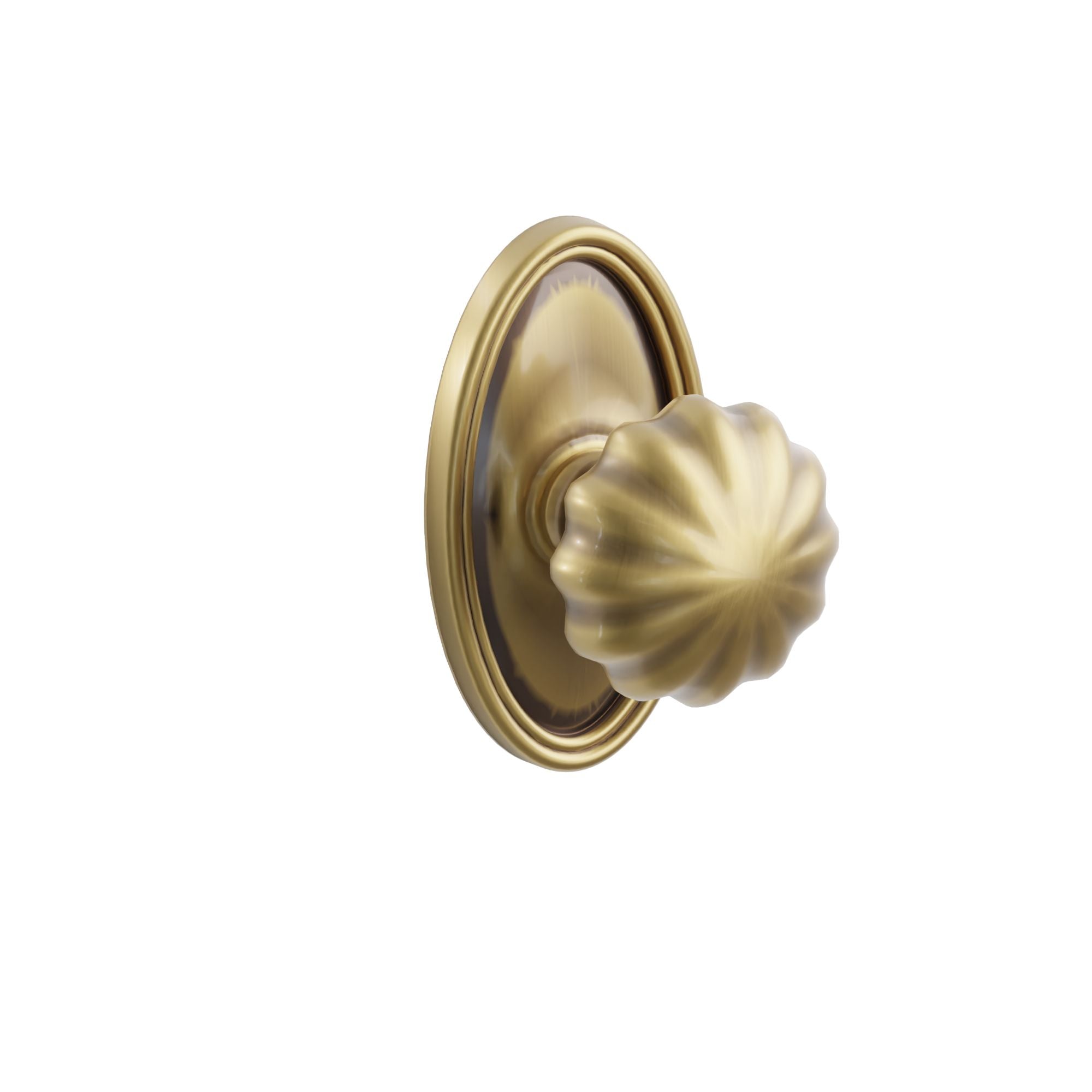 Emtek Concealed Fastener Melon Knob Set With Oval Rosette