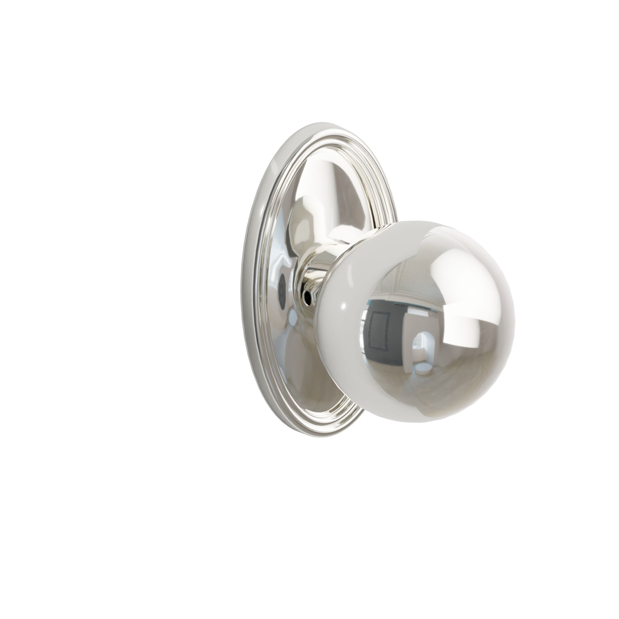 Emtek Concealed Fastener Orb Knob Set With Oval Rosette