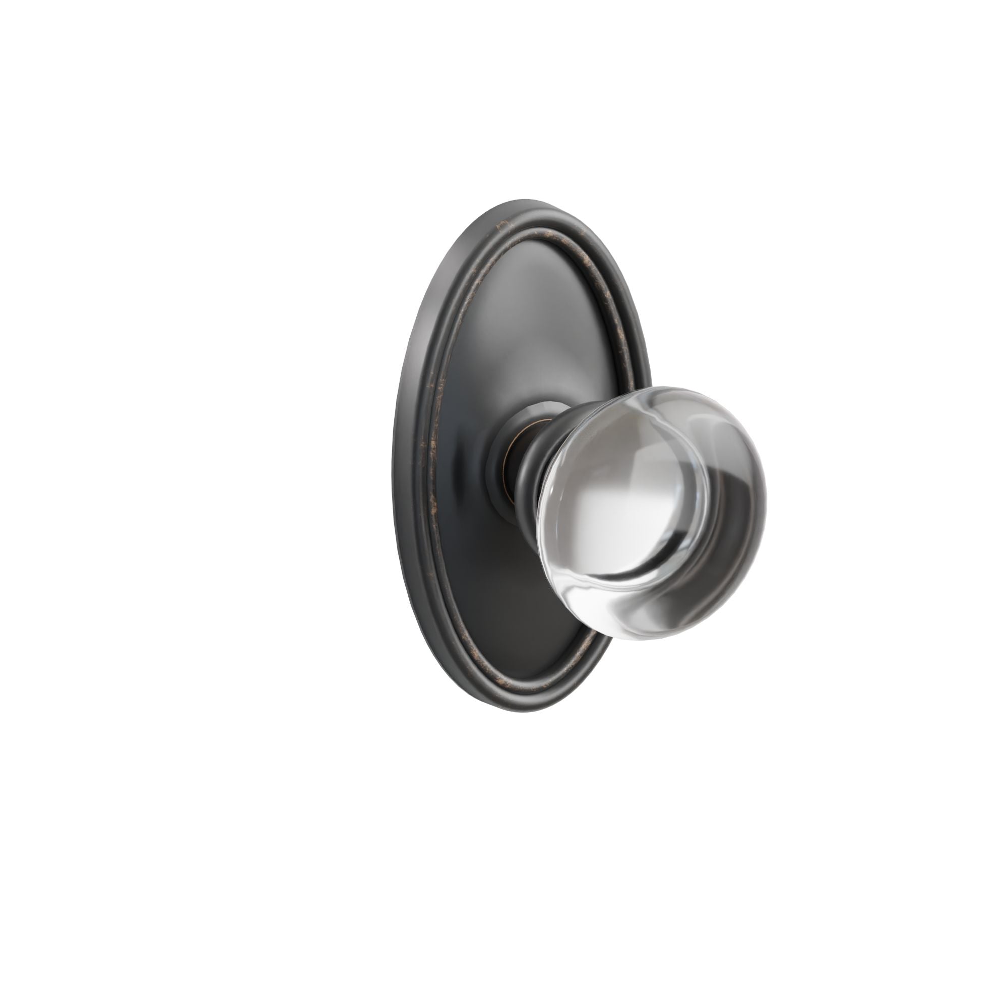 Emtek Concealed Fastener Providence Glass Knob Set With Oval Rosette