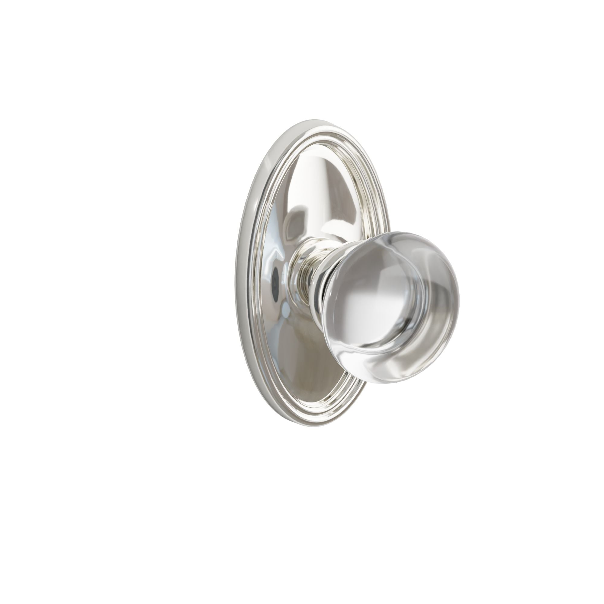 Emtek Concealed Fastener Providence Glass Knob Set With Oval Rosette