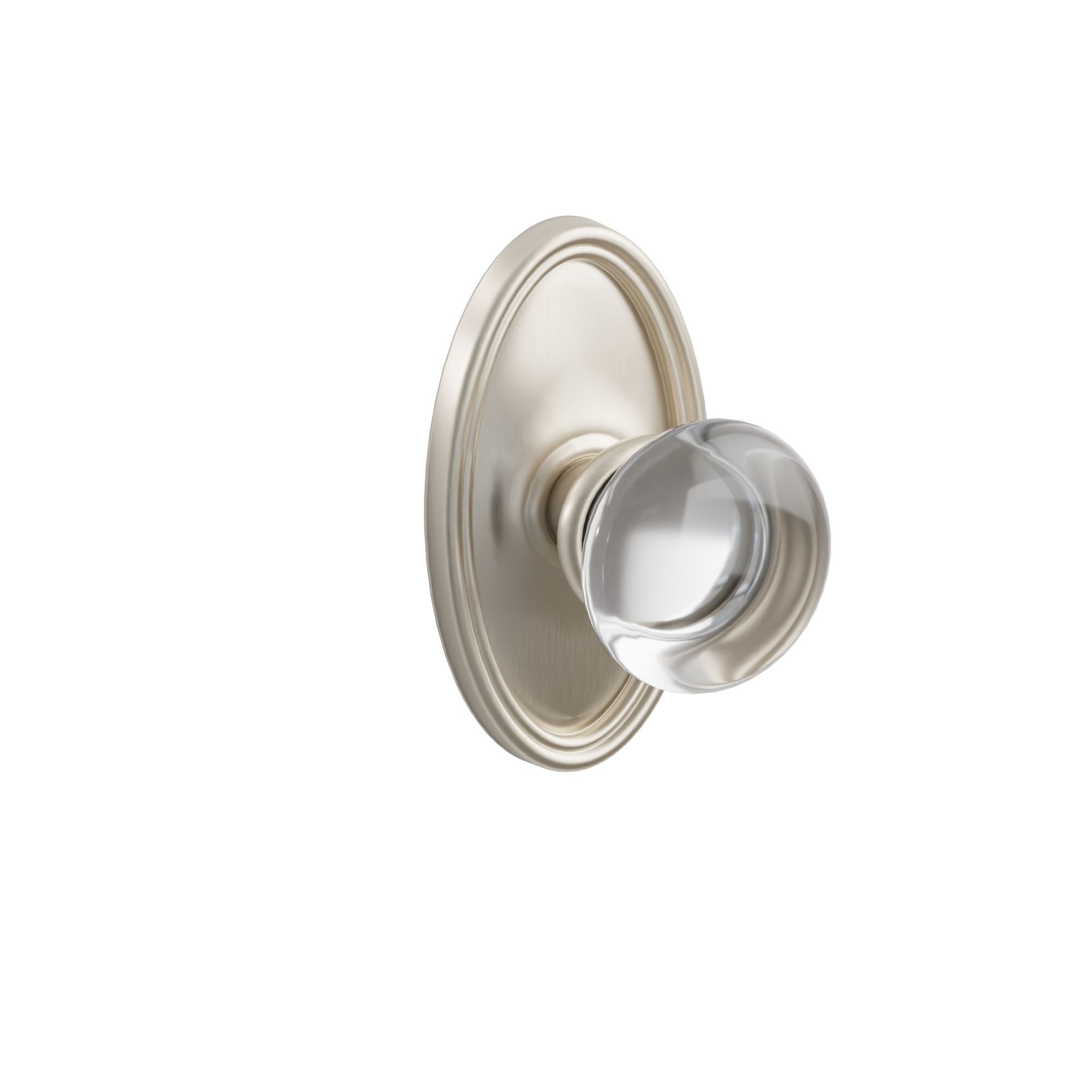 Emtek Concealed Fastener Providence Glass Knob Set With Oval Rosette