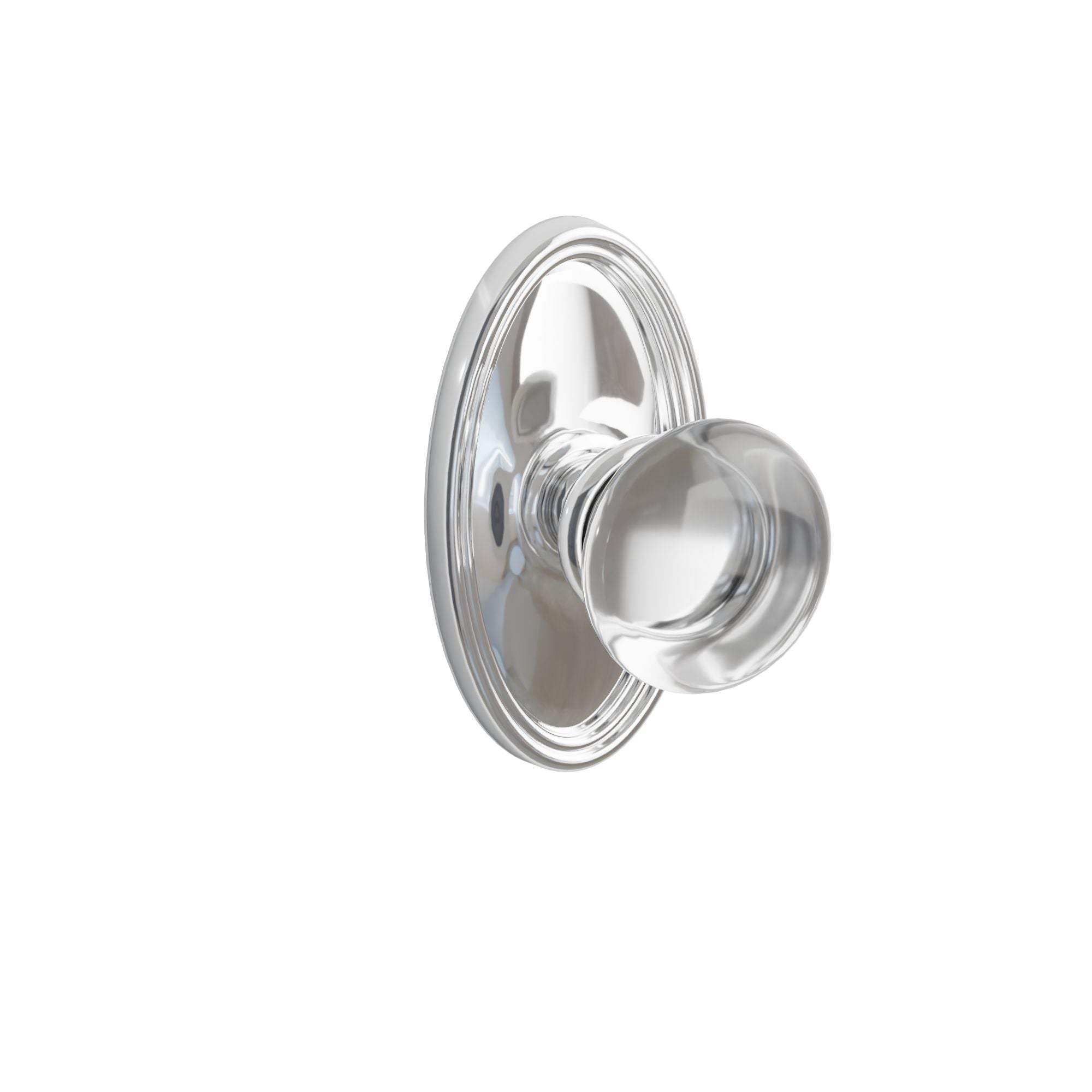 Emtek Concealed Fastener Providence Glass Knob Set With Oval Rosette