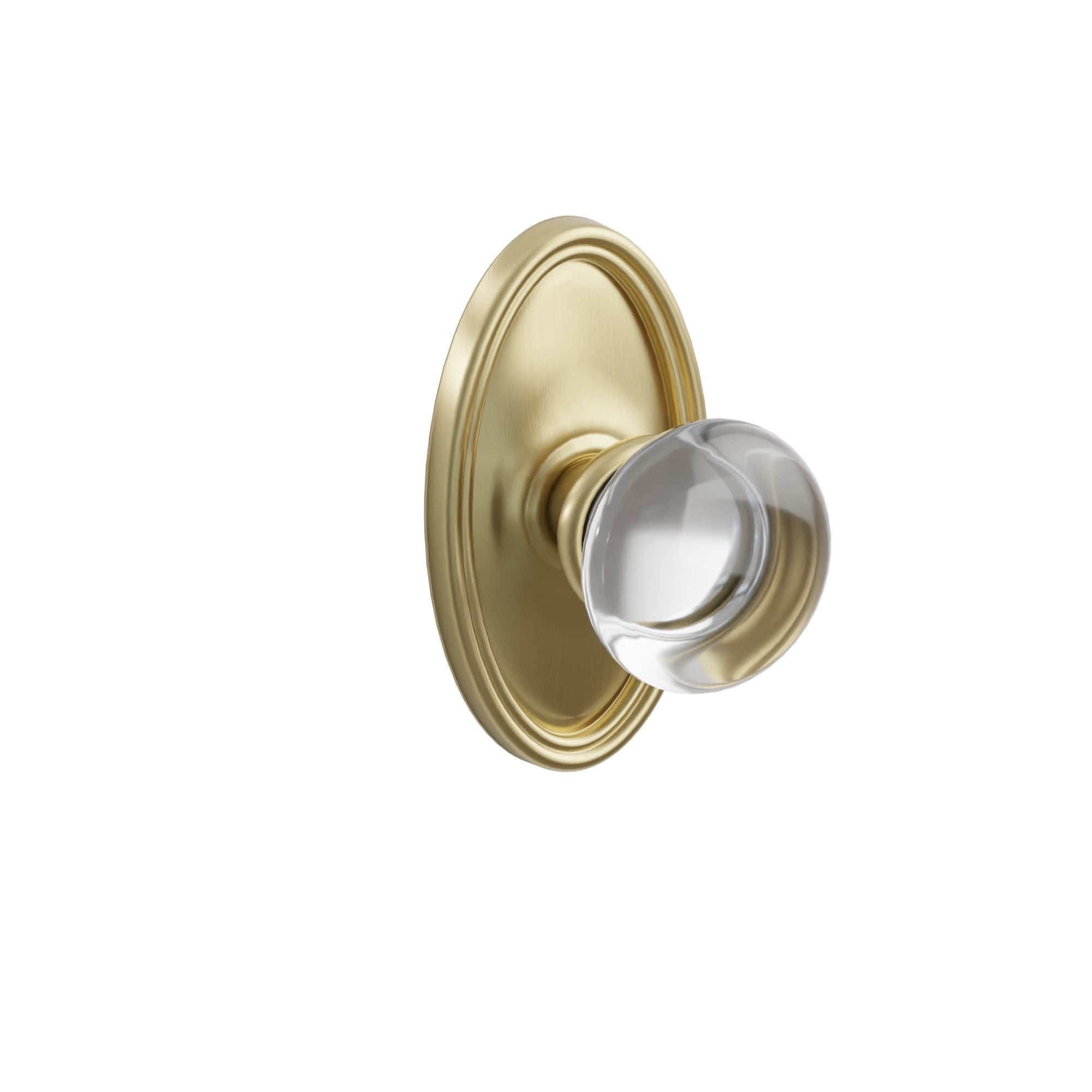 Emtek Concealed Fastener Providence Glass Knob Set With Oval Rosette