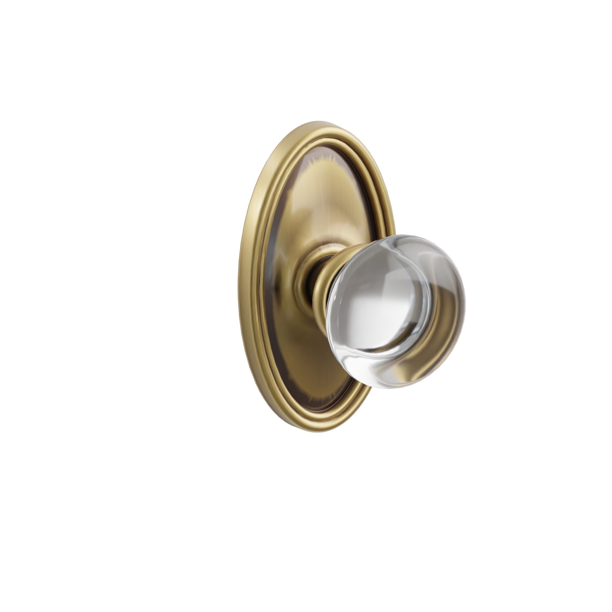 Emtek Concealed Fastener Providence Glass Knob Set With Oval Rosette