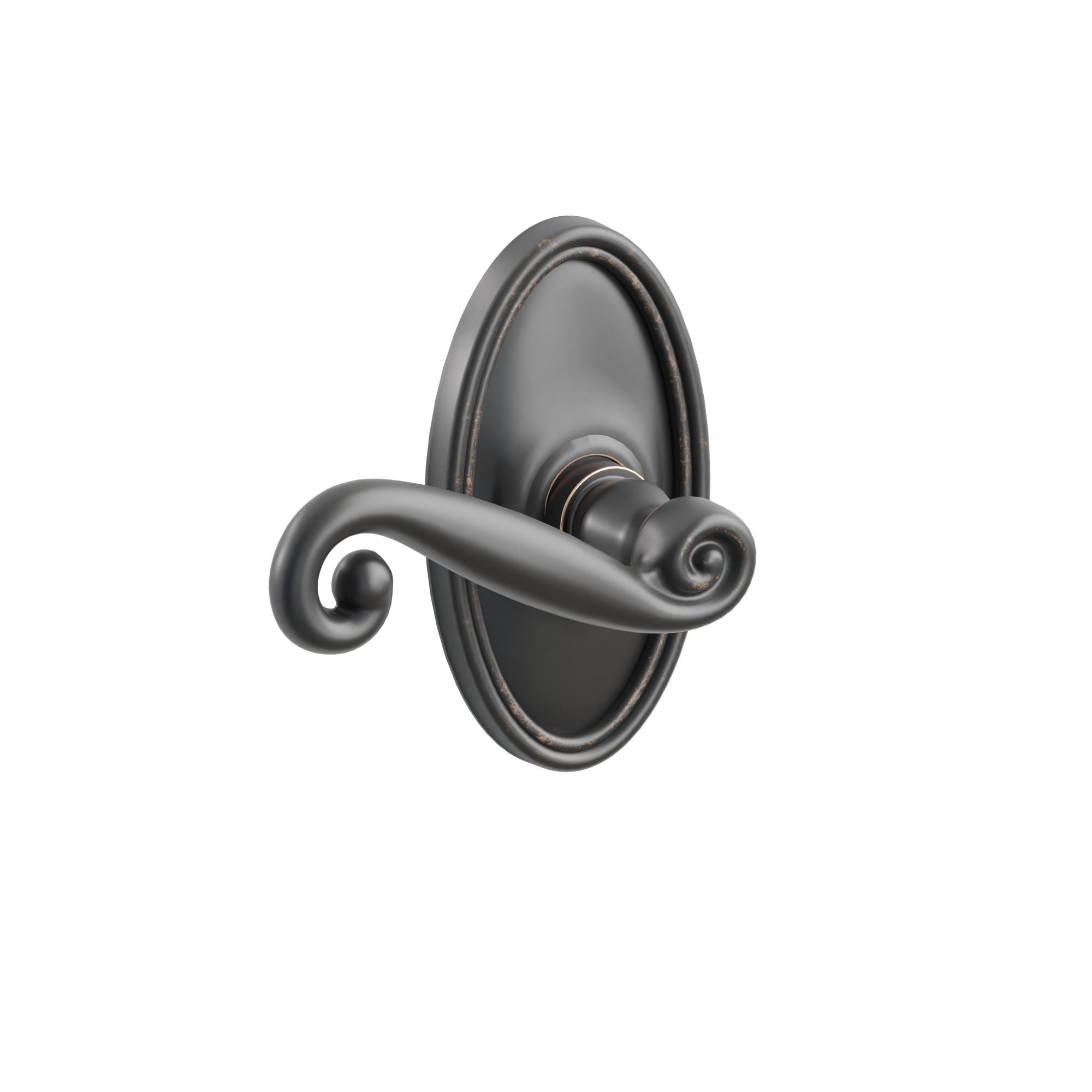 Emtek Rustic Lever Set with Oval Roestte