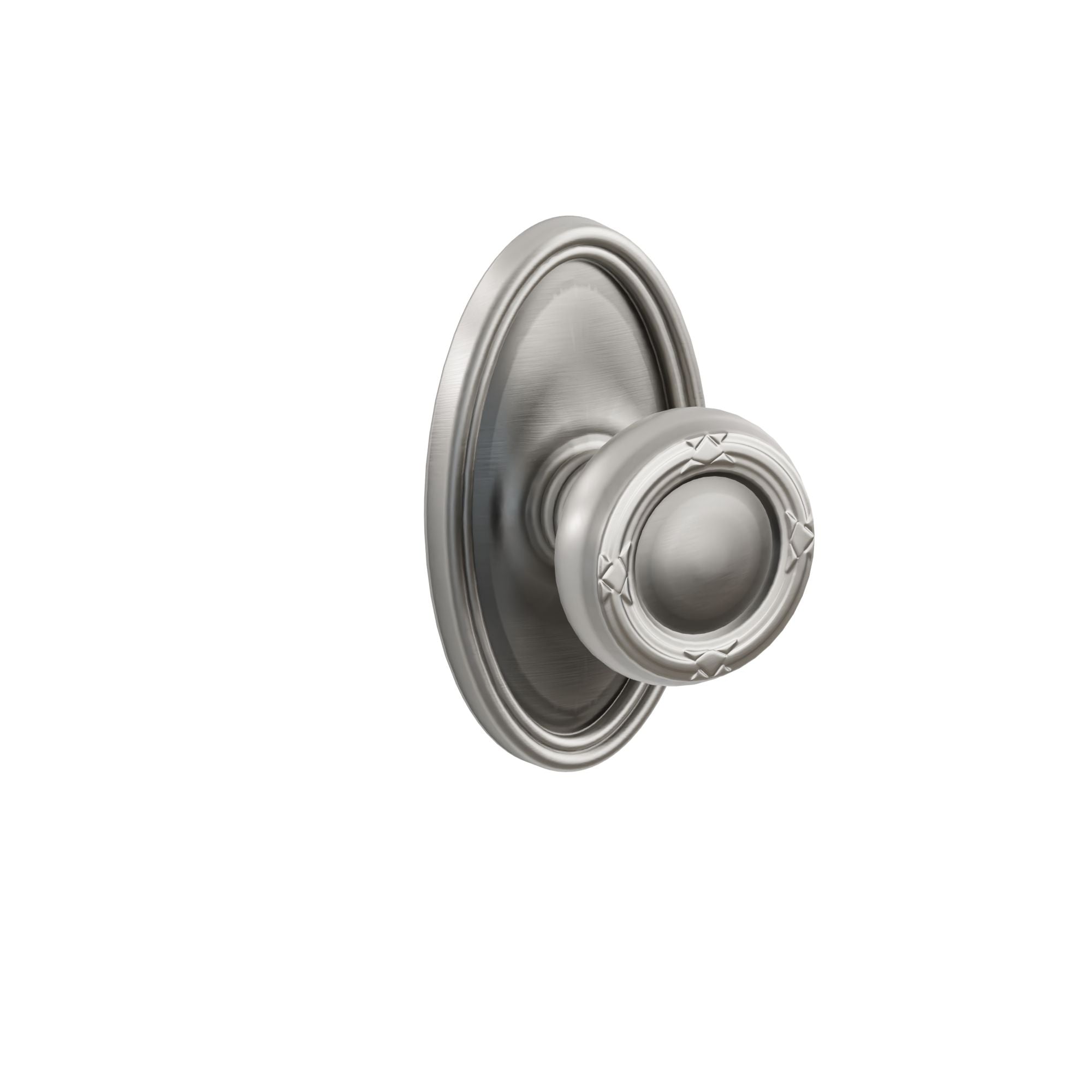 Emtek Concealed Fastener Ribbon & Reed Knob Set With Oval Rosette