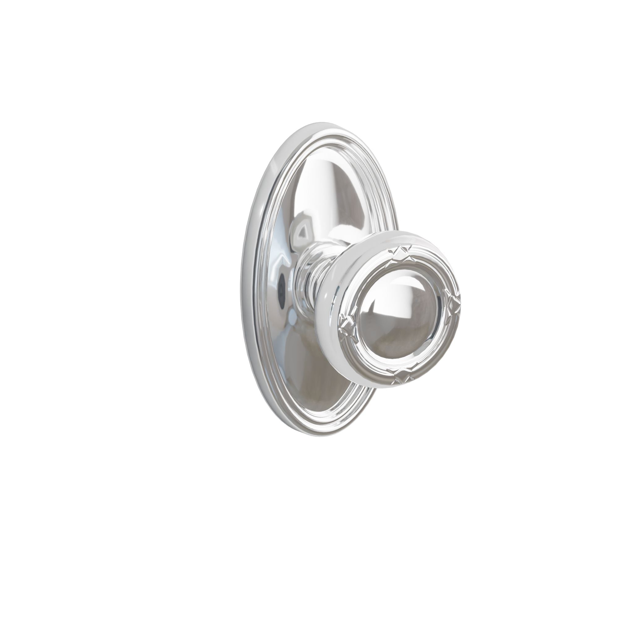 Emtek Concealed Fastener Ribbon & Reed Knob Set With Oval Rosette