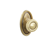 Emtek Concealed Fastener Ribbon & Reed Knob Set With Oval Rosette