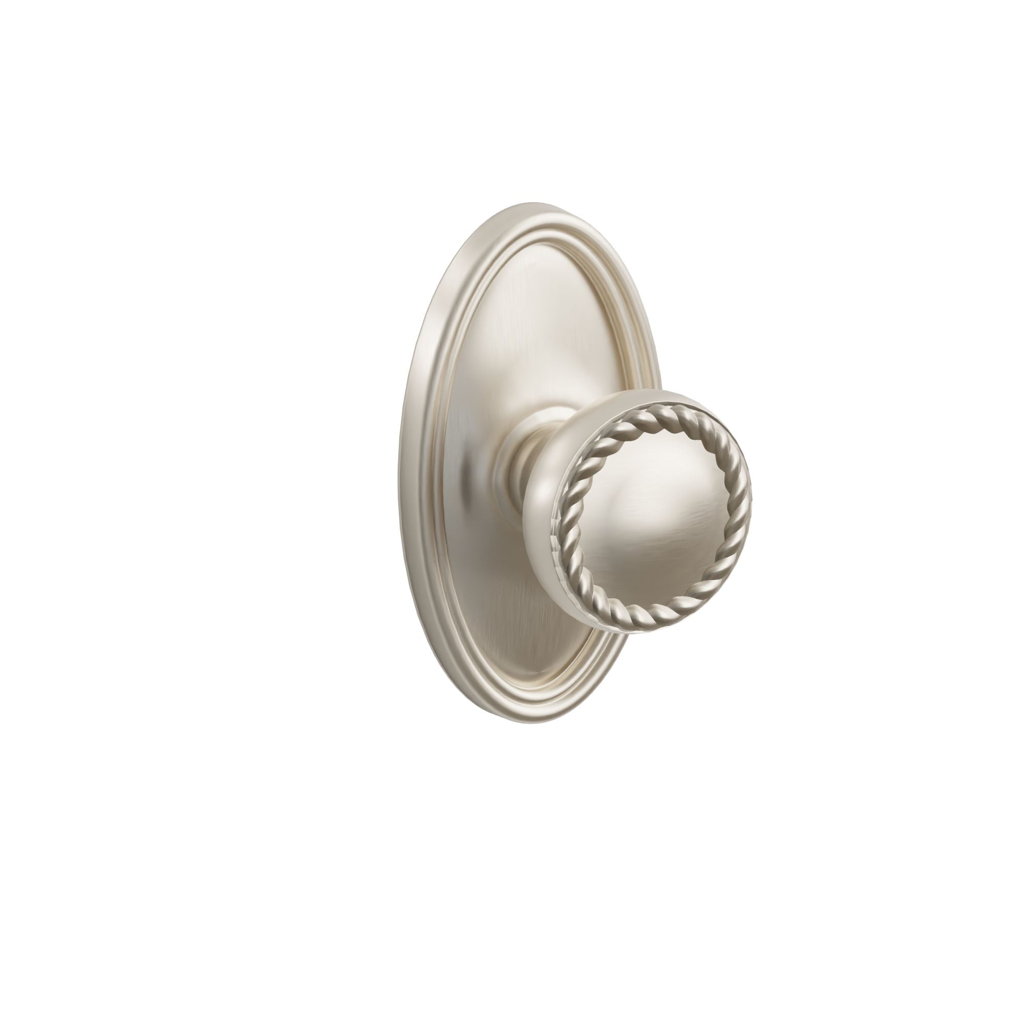 Emtek Concealed Fastener Rope Knob Set With Oval Rosette