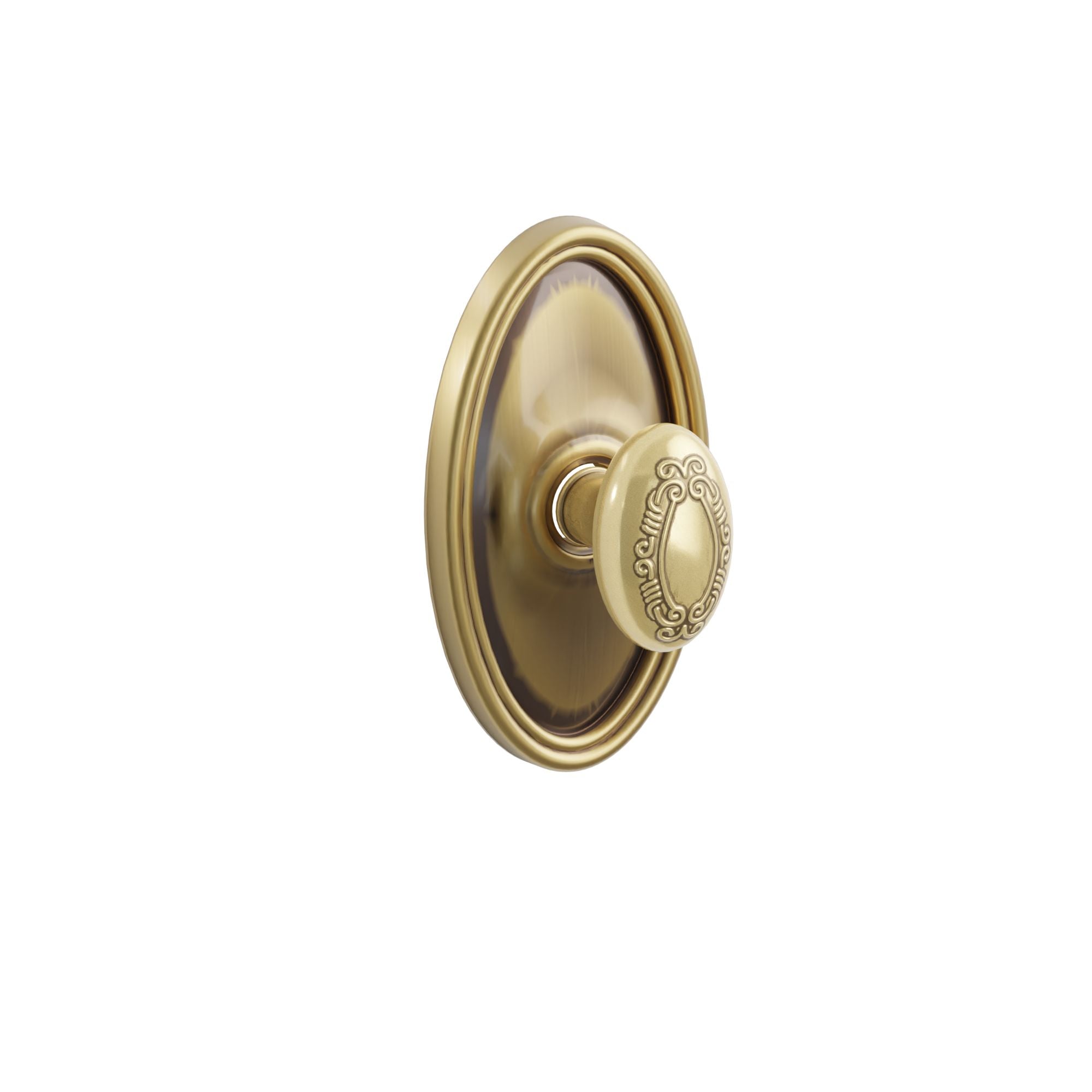 Emtek Concealed Fastener Victoria Knob Set With Oval Rosette