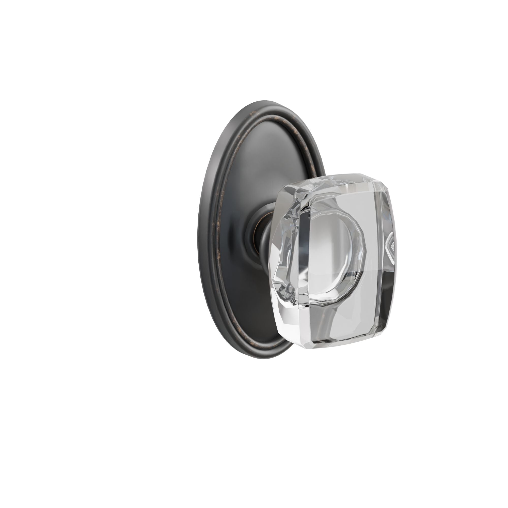 Emtek Concealed Fastener Windsor Glass Knob Set With Oval Rosette