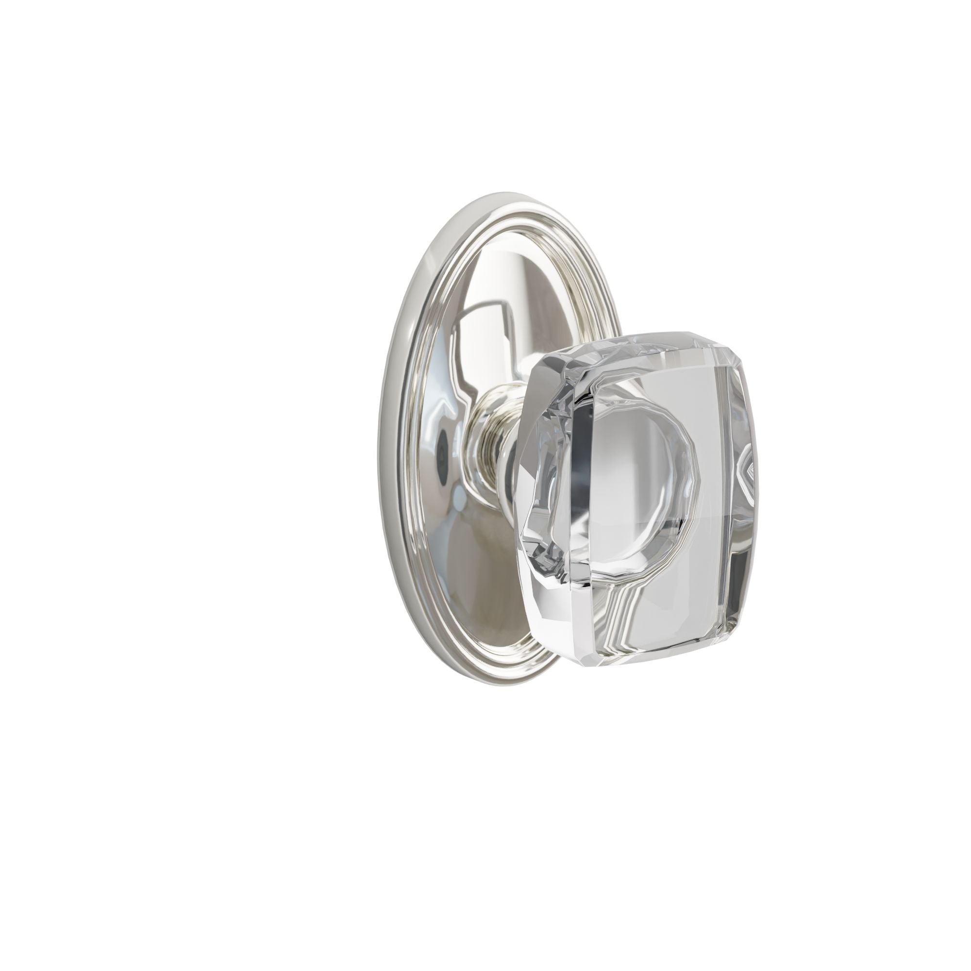 Emtek Concealed Fastener Windsor Glass Knob Set With Oval Rosette