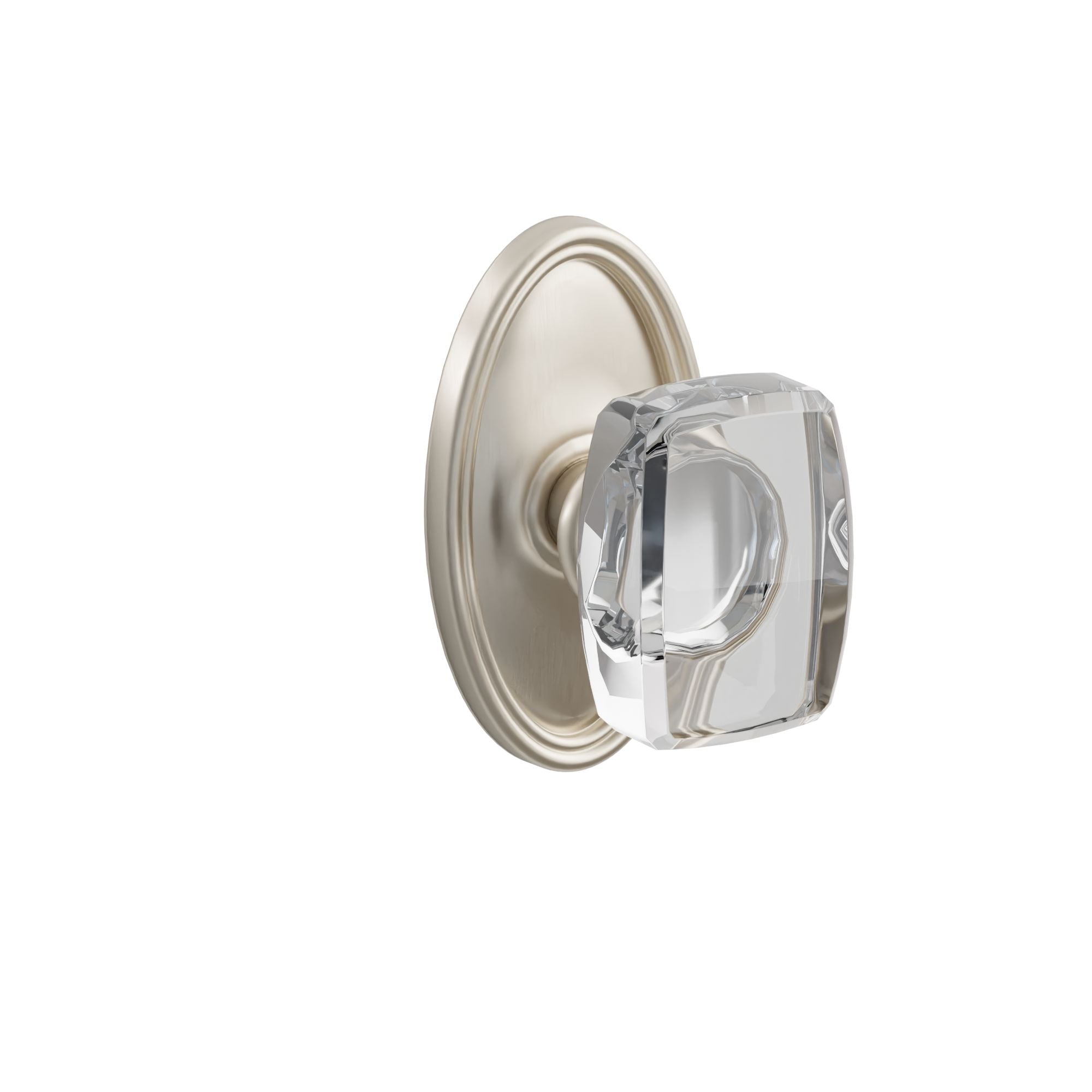 Emtek Concealed Fastener Windsor Glass Knob Set With Oval Rosette