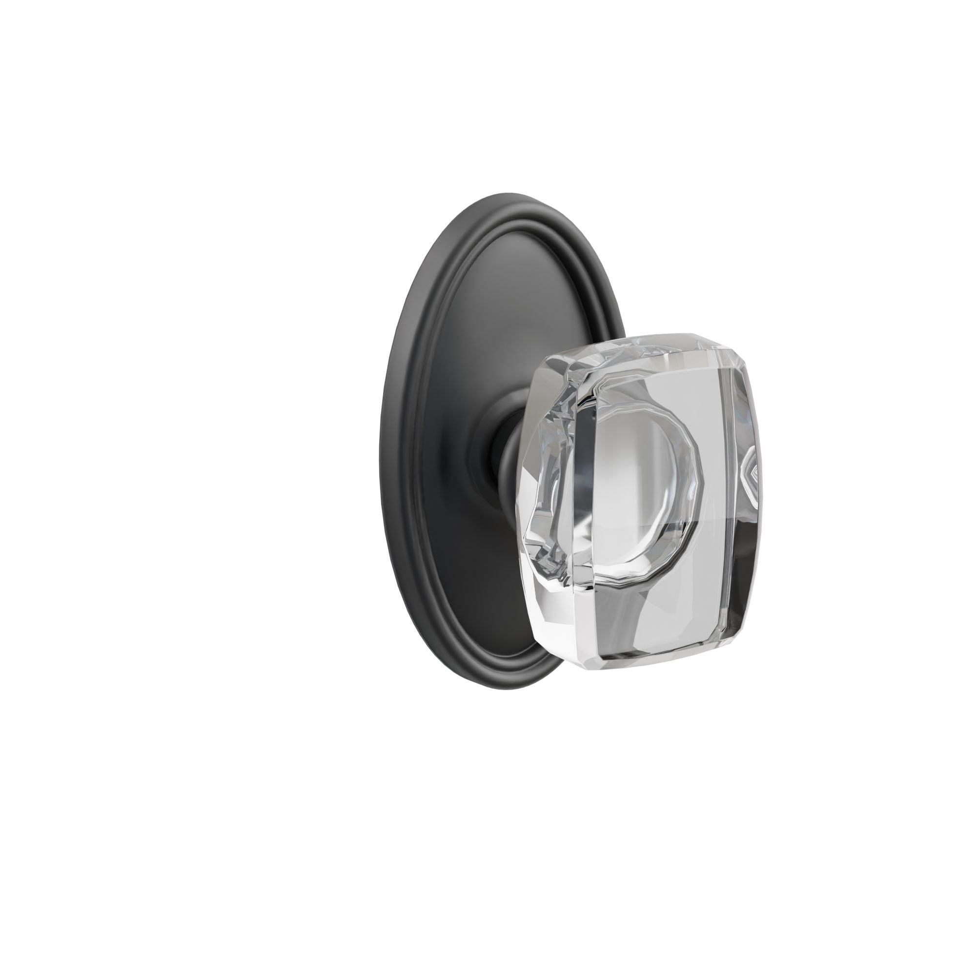 Emtek Concealed Fastener Windsor Glass Knob Set With Oval Rosette