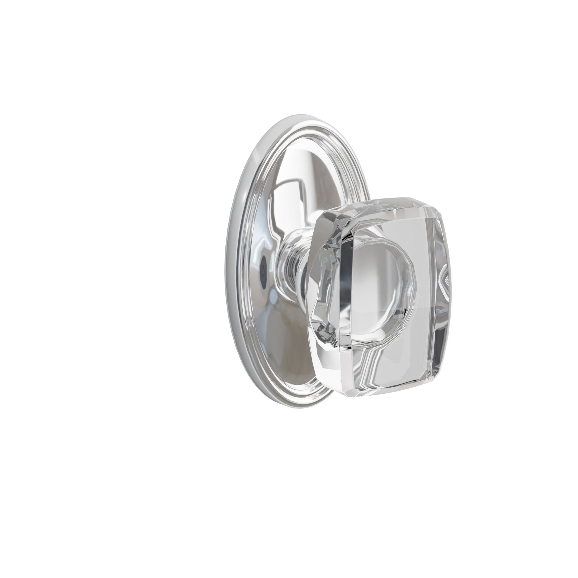 Emtek Concealed Fastener Windsor Glass Knob Set With Oval Rosette