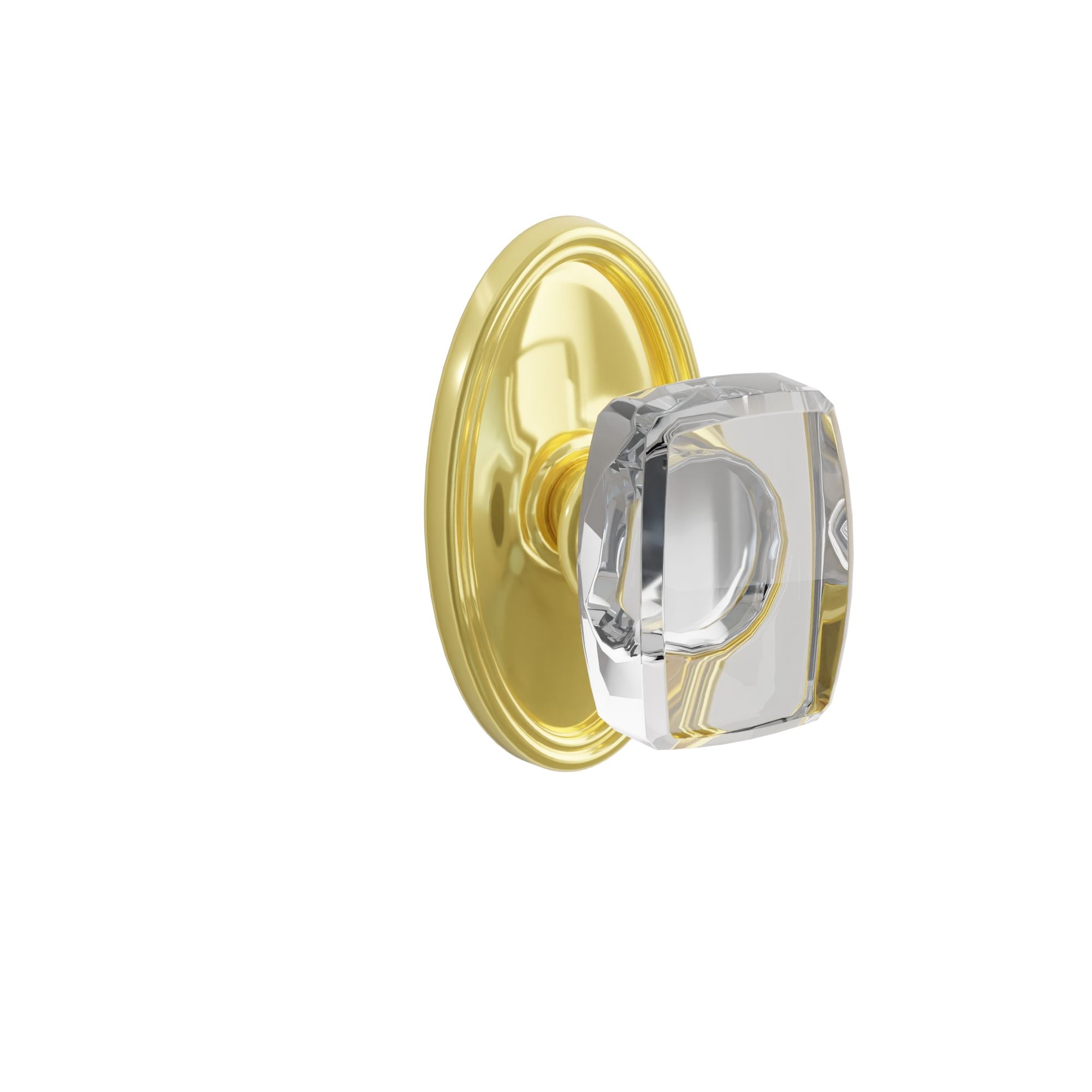 Emtek Concealed Fastener Windsor Glass Knob Set With Oval Rosette