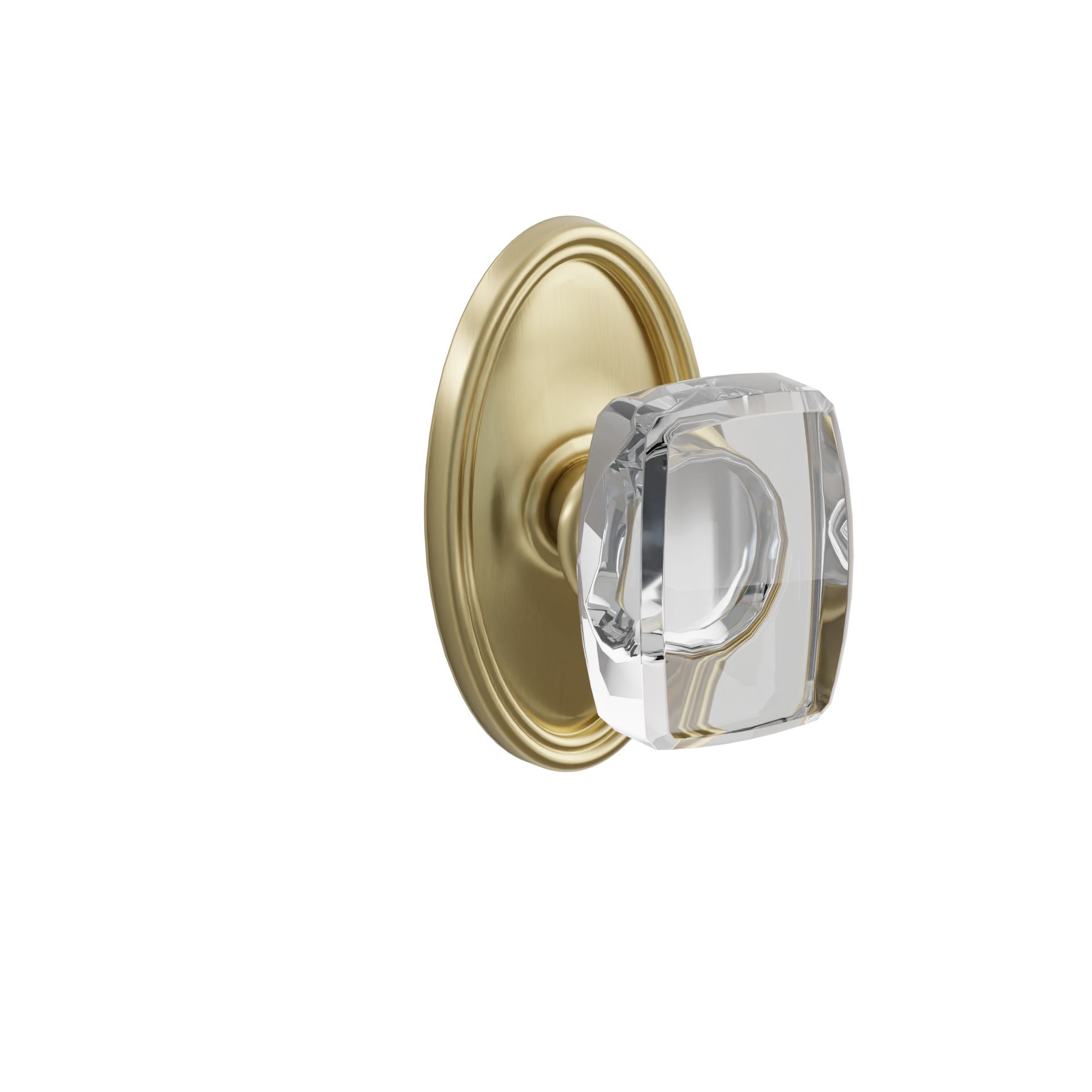 Emtek Concealed Fastener Windsor Glass Knob Set With Oval Rosette